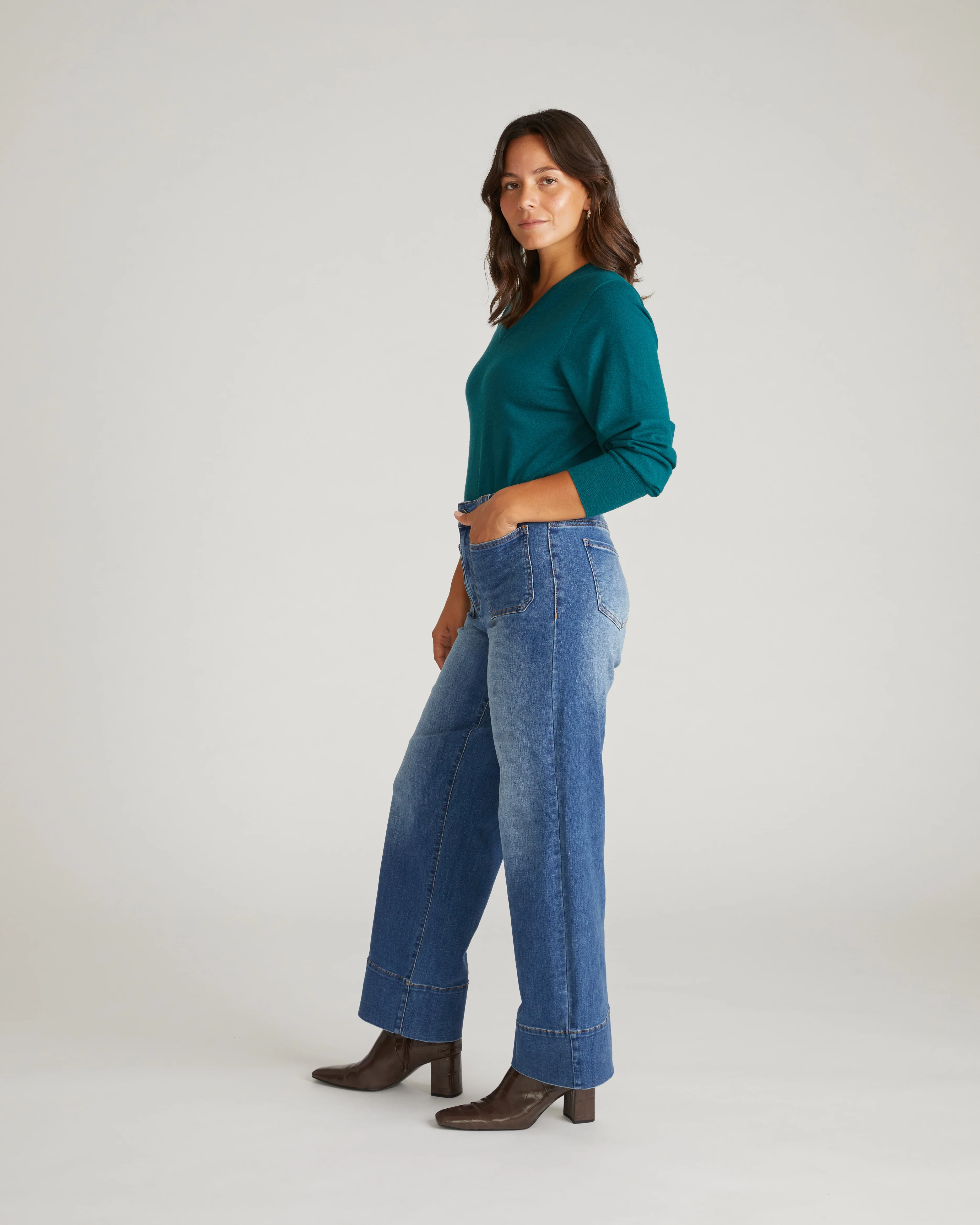 Claudia High Rise Stretch Jeans - Anzio Blue - Image 4