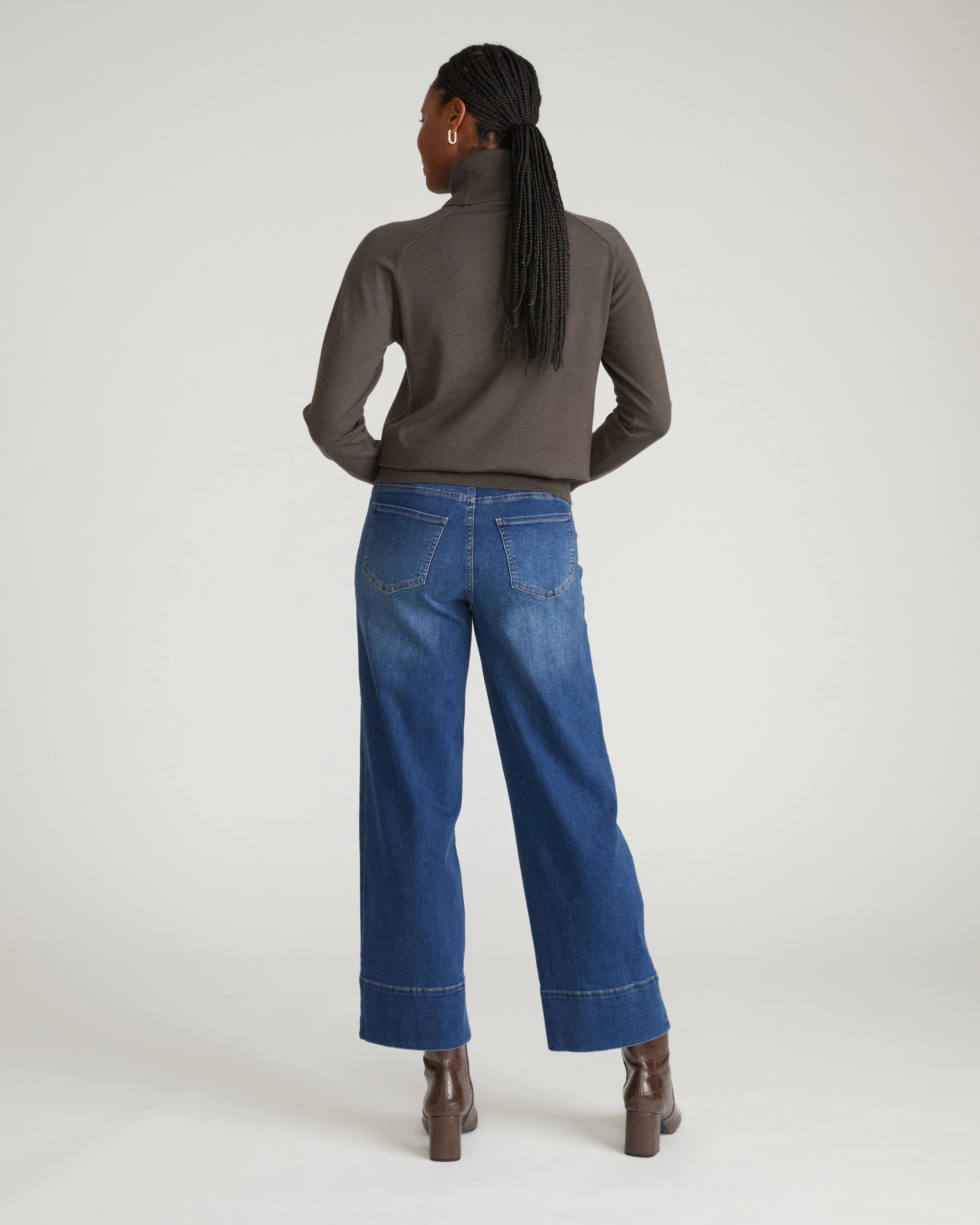 Claudia High Rise Stretch Jeans - Naval Blue Wash - Image 7