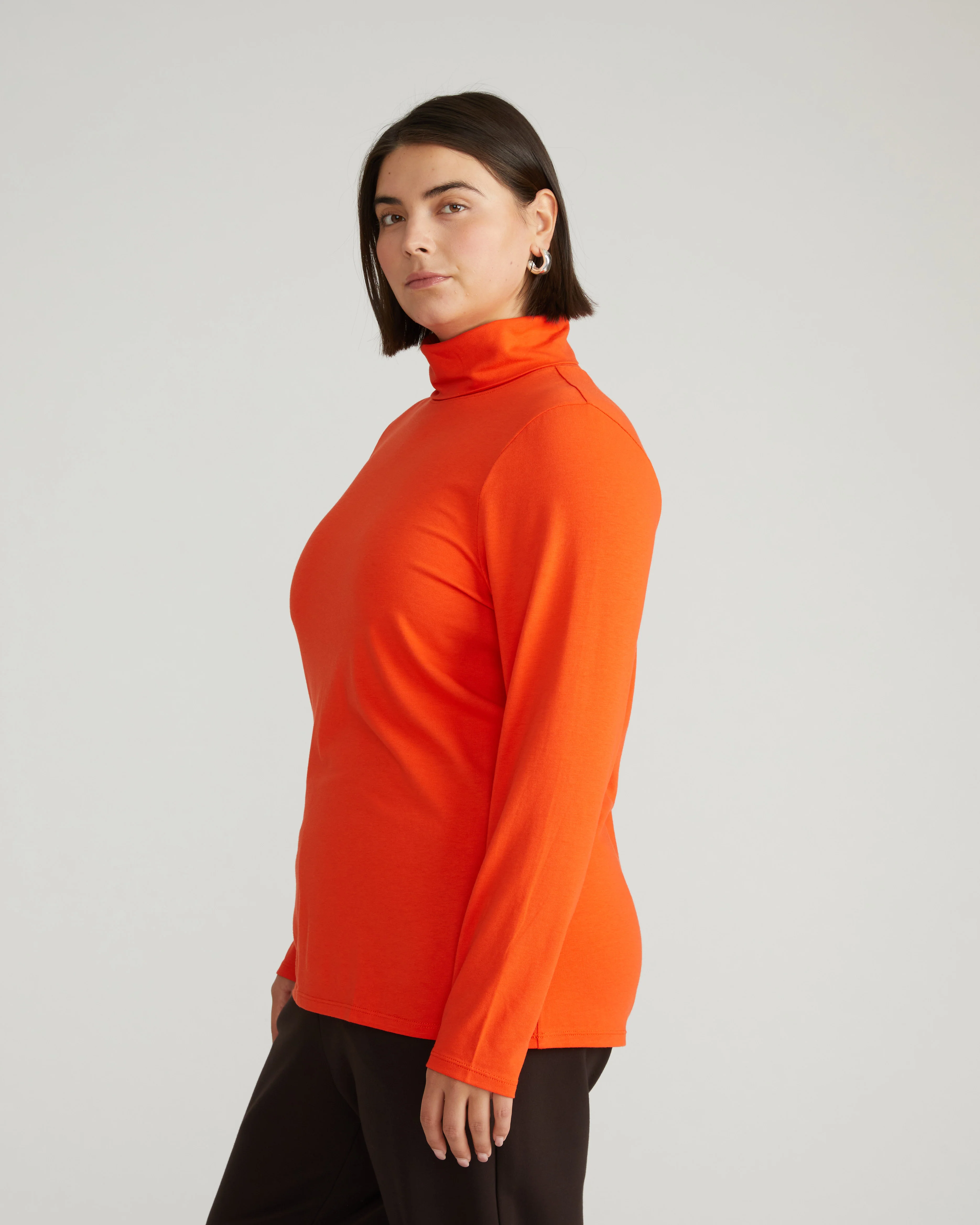 Close Fit Turtleneck - Poppy - Image 3