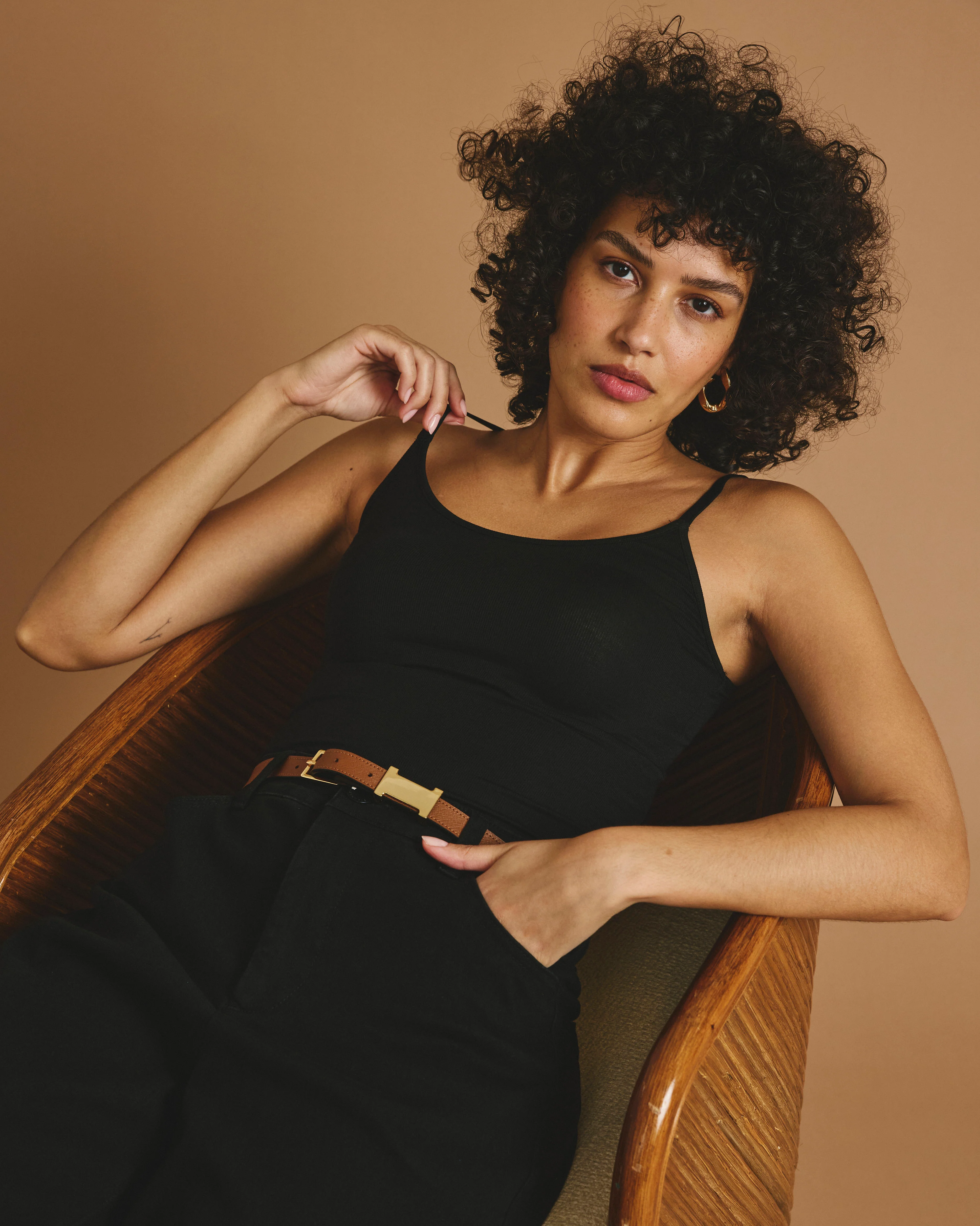 Cloud Rib Camisole - Black - Image 2