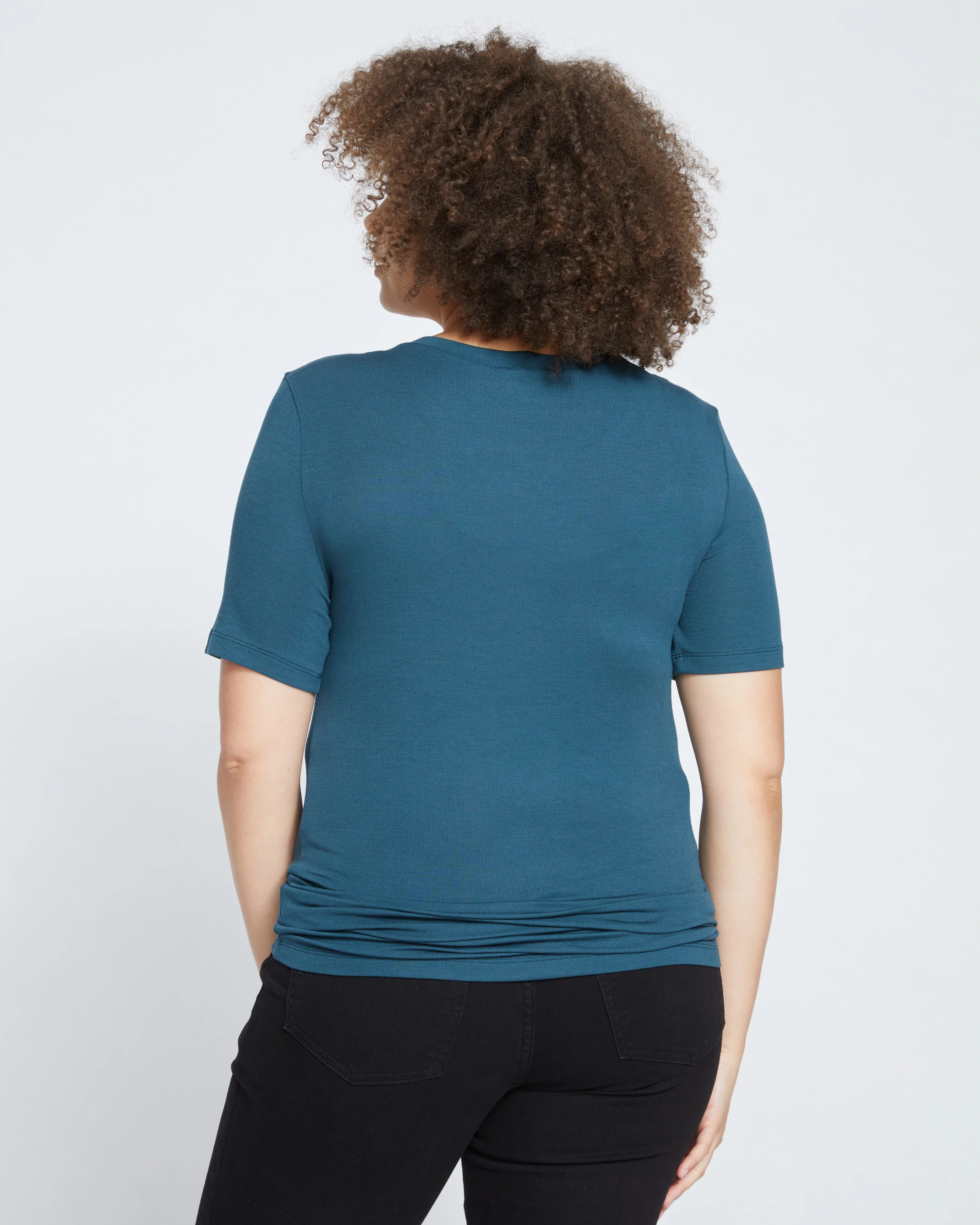 Cloud Rib Short Sleeve Crew Neck Tee - Deep Sea - Image 6