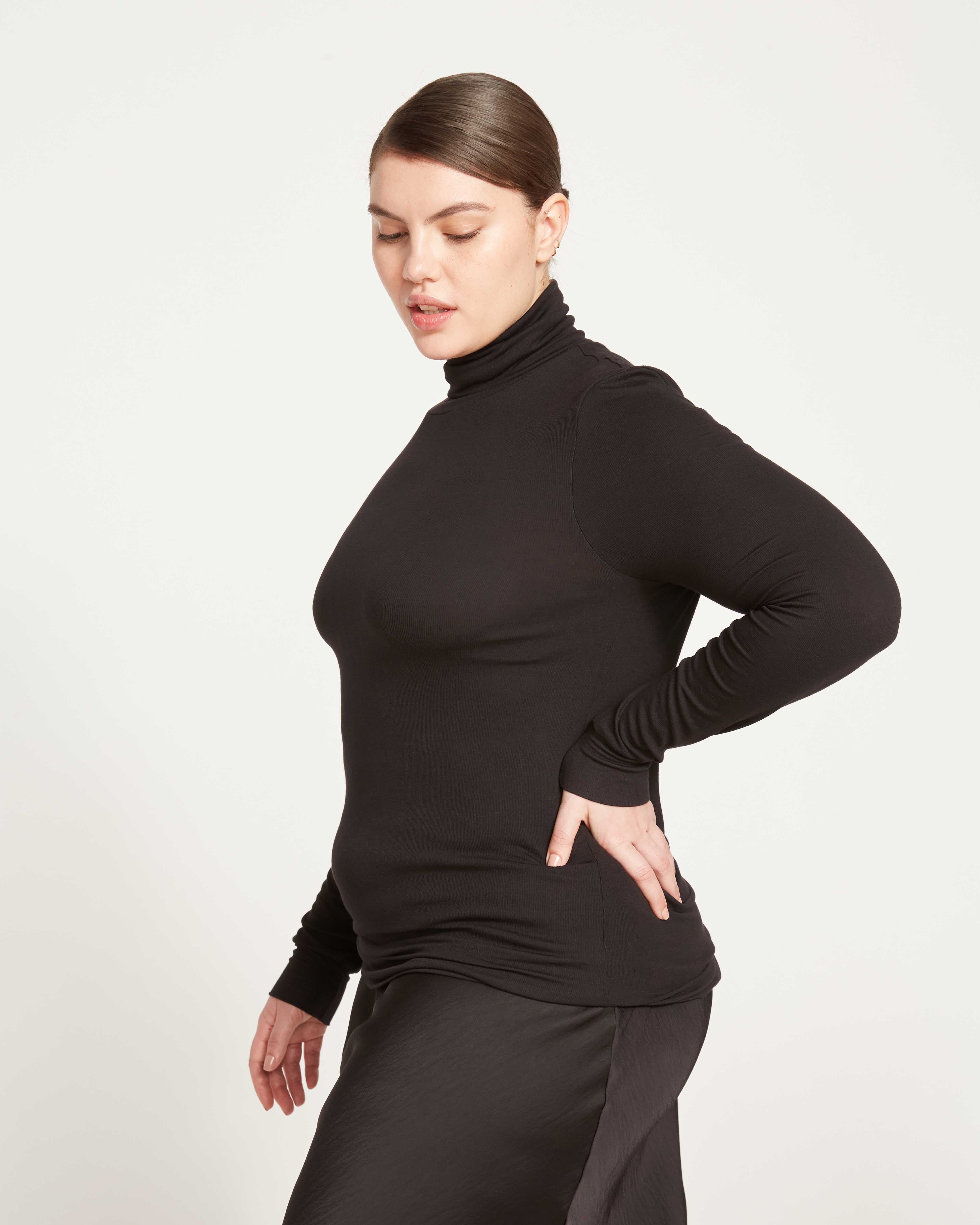 Cloud Rib Turtleneck - Black - Image 7