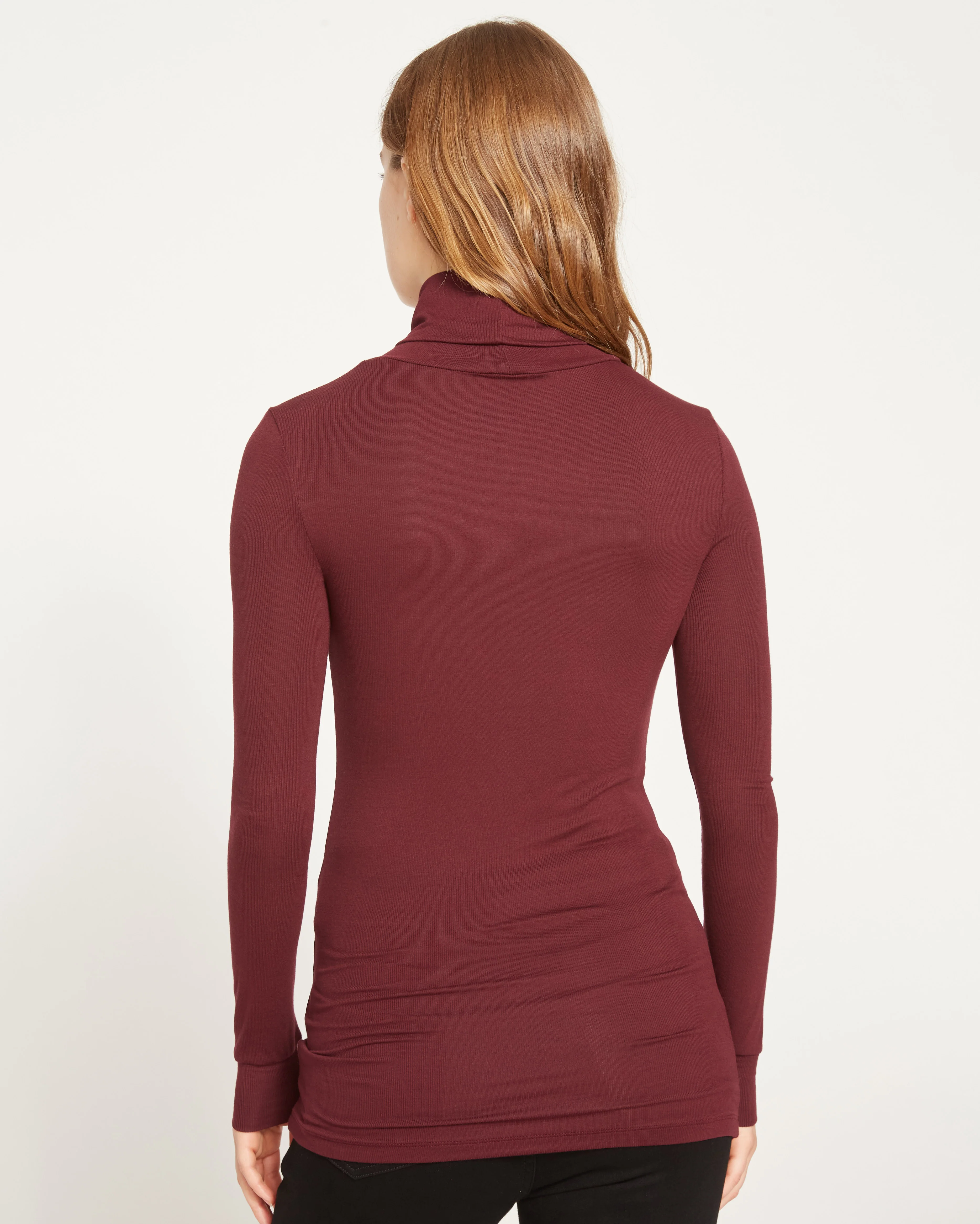 Cloud Rib Turtleneck - Black Cherry - Image 5
