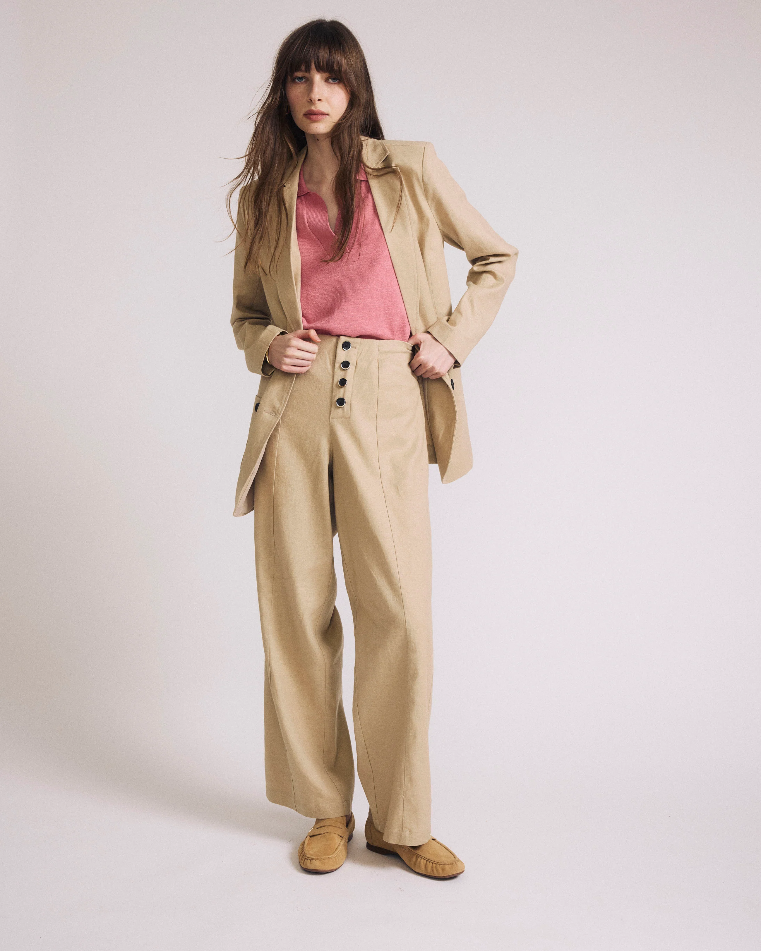 Coastal Linen Blazer - Danish Coffee - Image 6