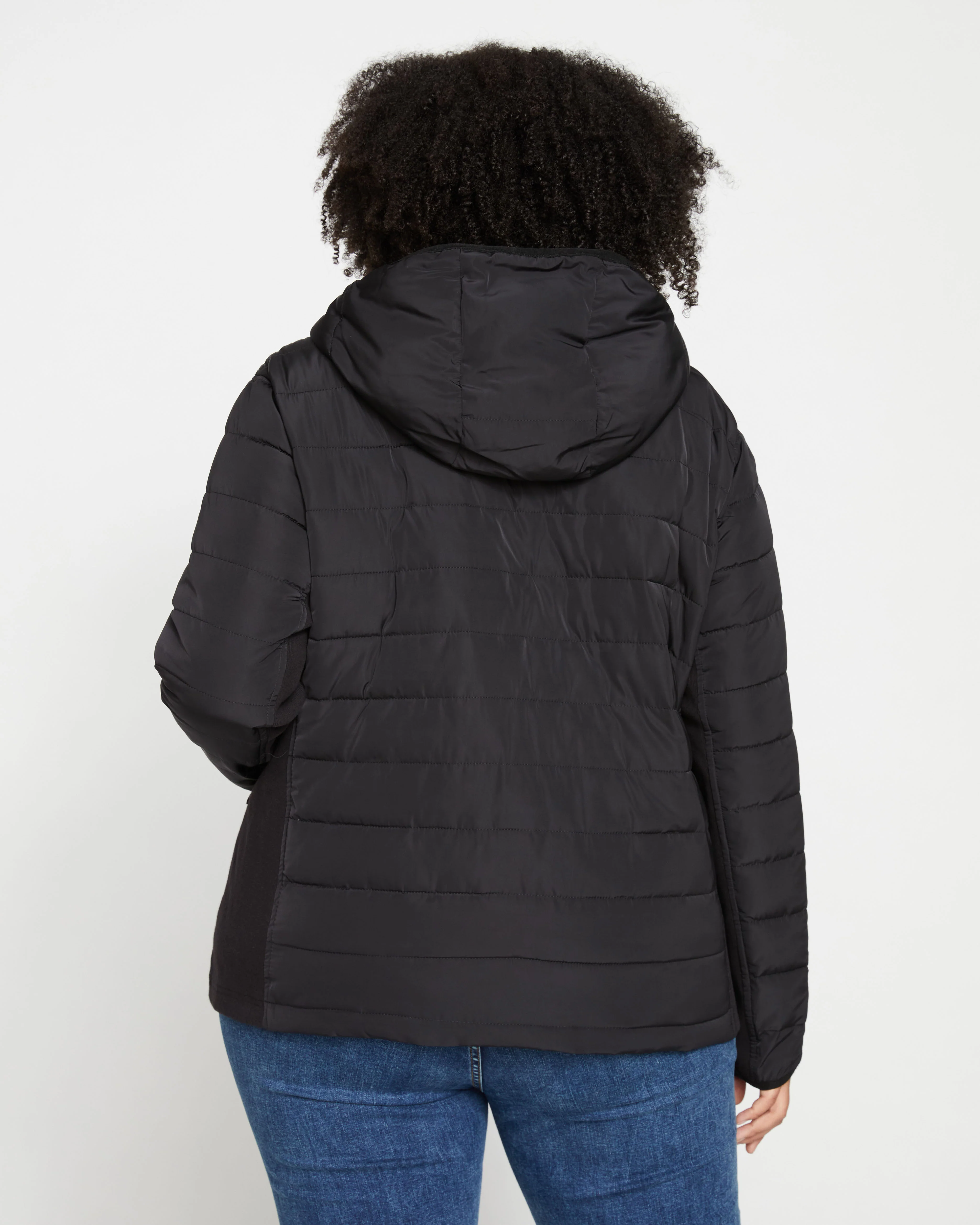 Comfort Panel Light Down Jacket - Black - Image 4