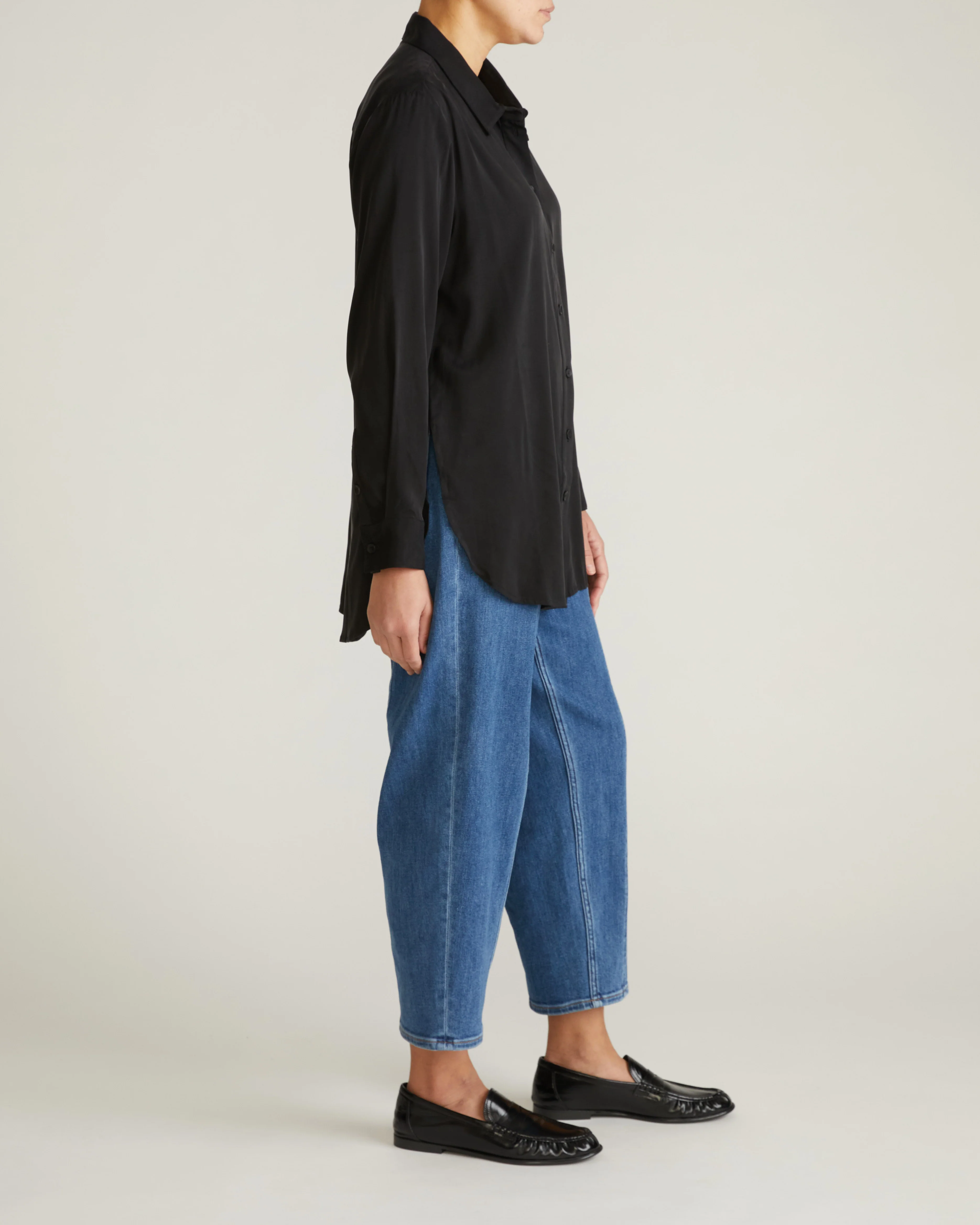 Cooling Stretch Cupro Artist Shirt - Black - Image 4