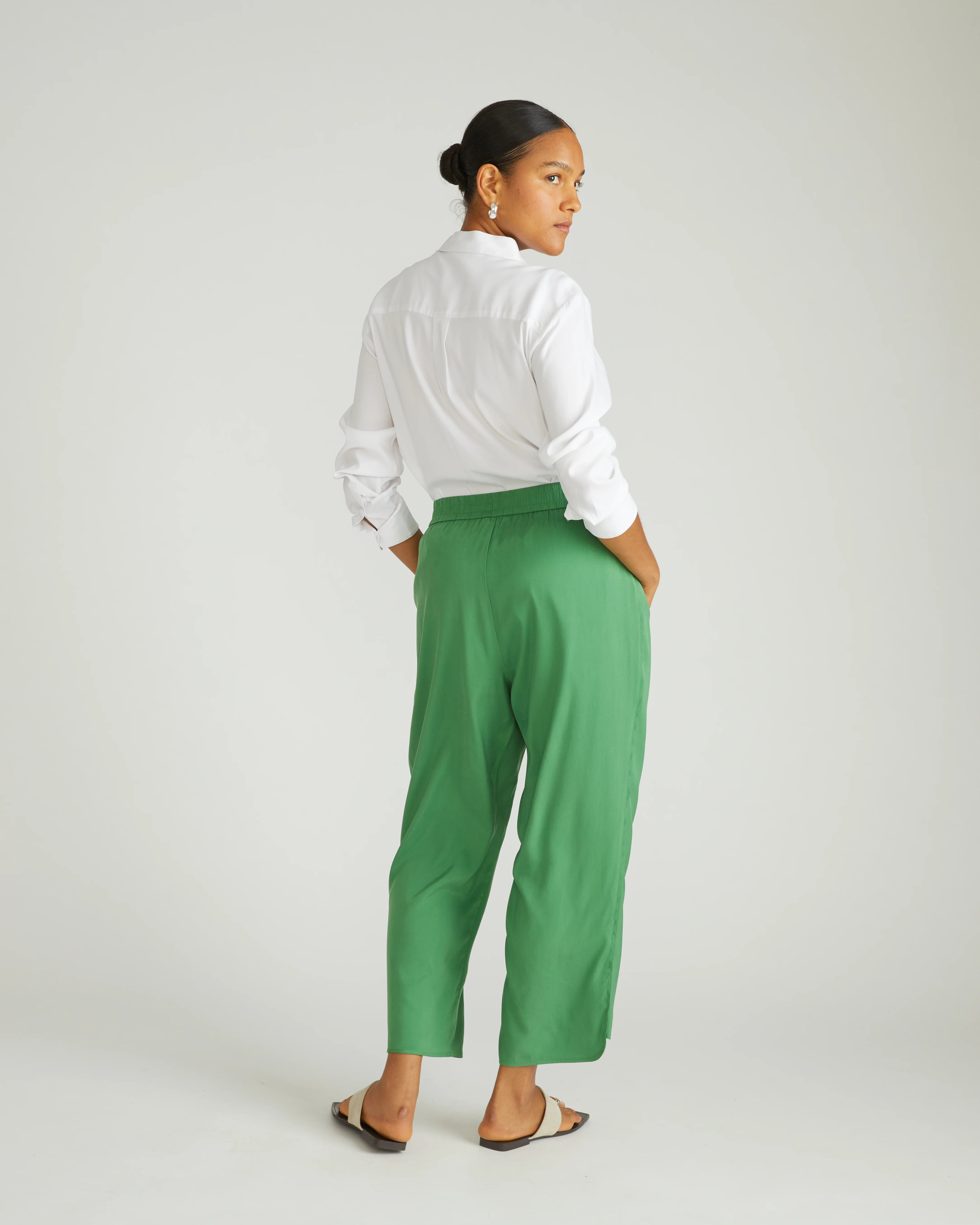 Cooling Stretch Cupro Pants - Clover - Image 3