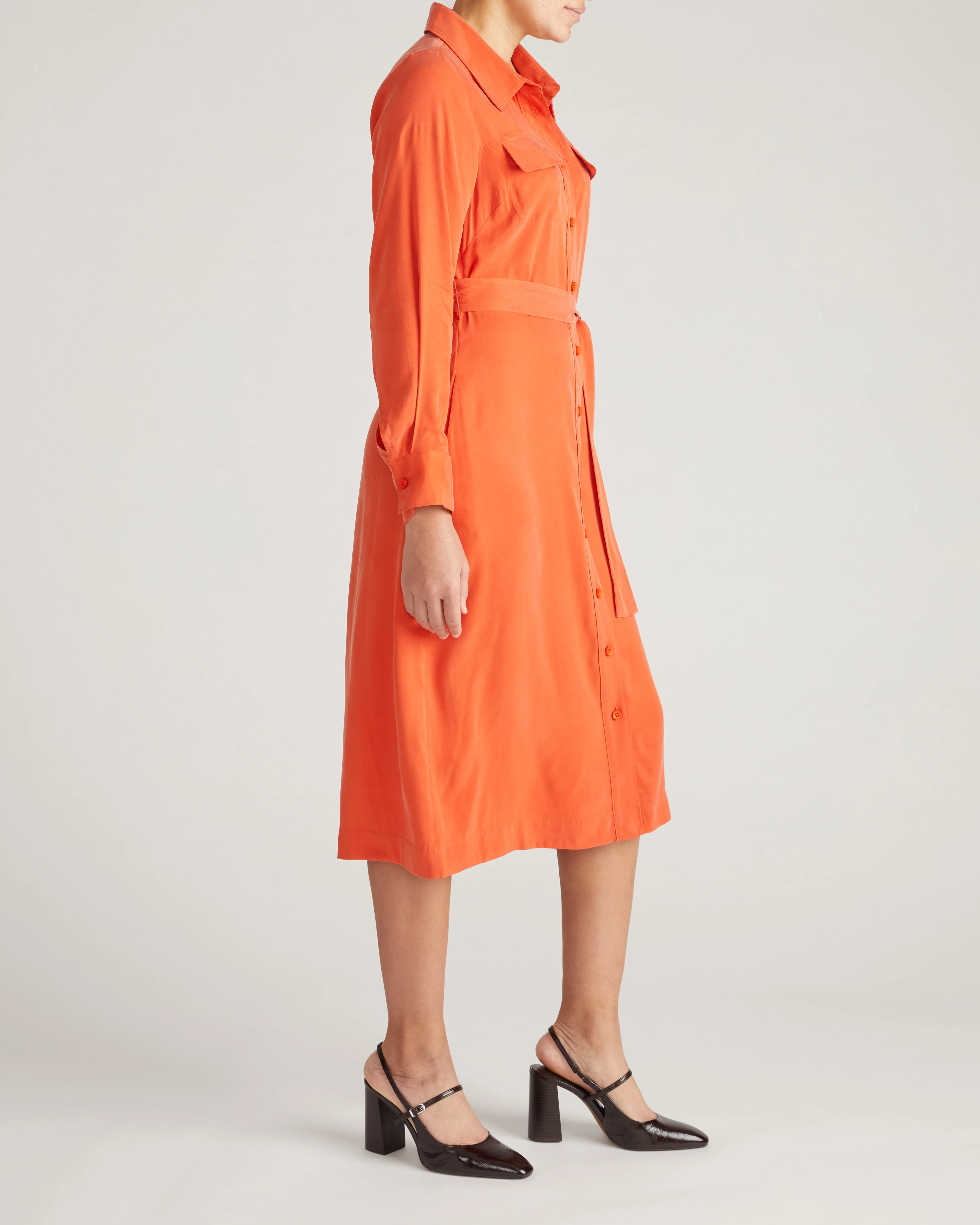 Cooling Stretch Cupro Savannah Dress - Orange Flame - Image 6