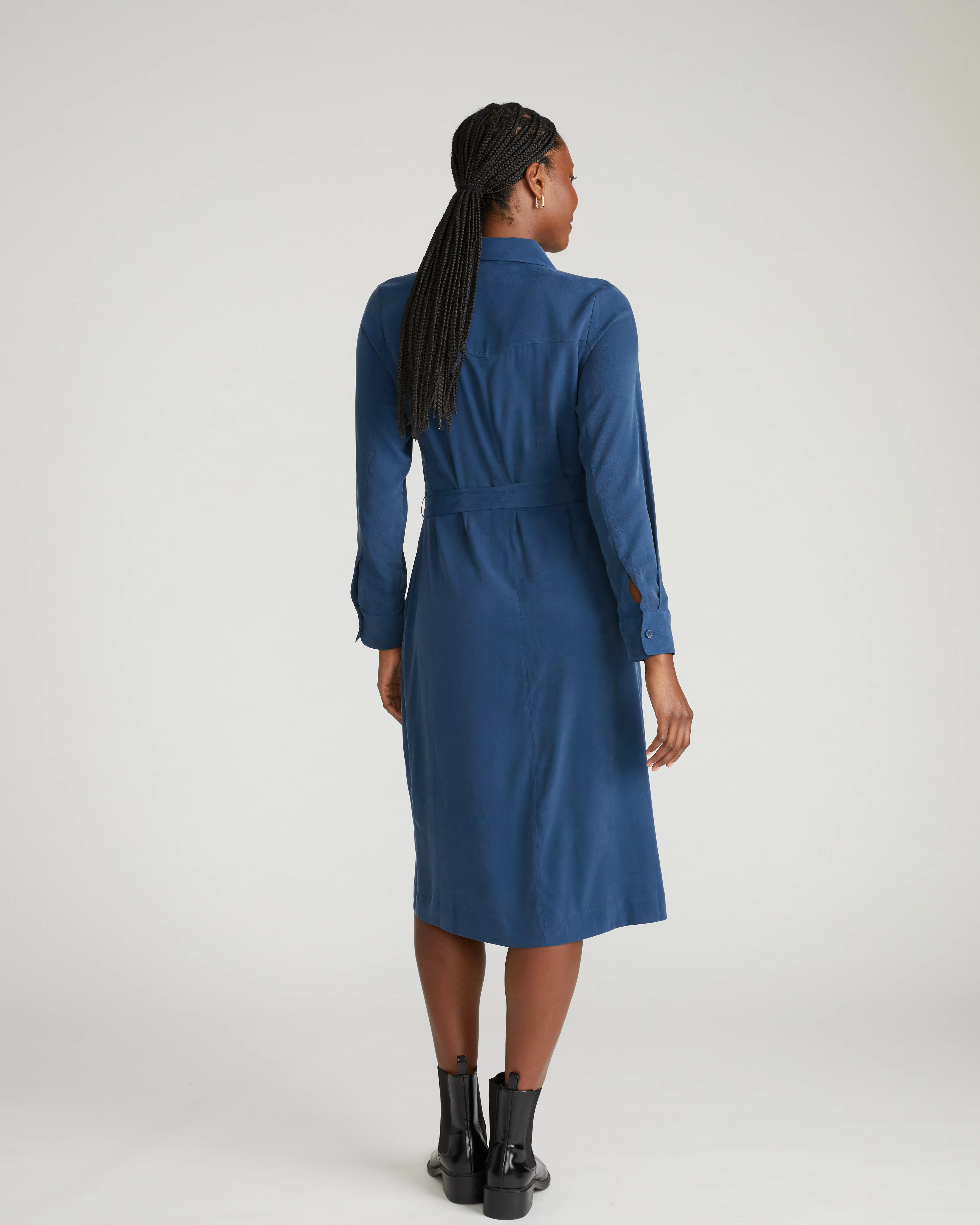 Cooling Stretch Cupro Savannah Dress - Pageant Blue - Image 3