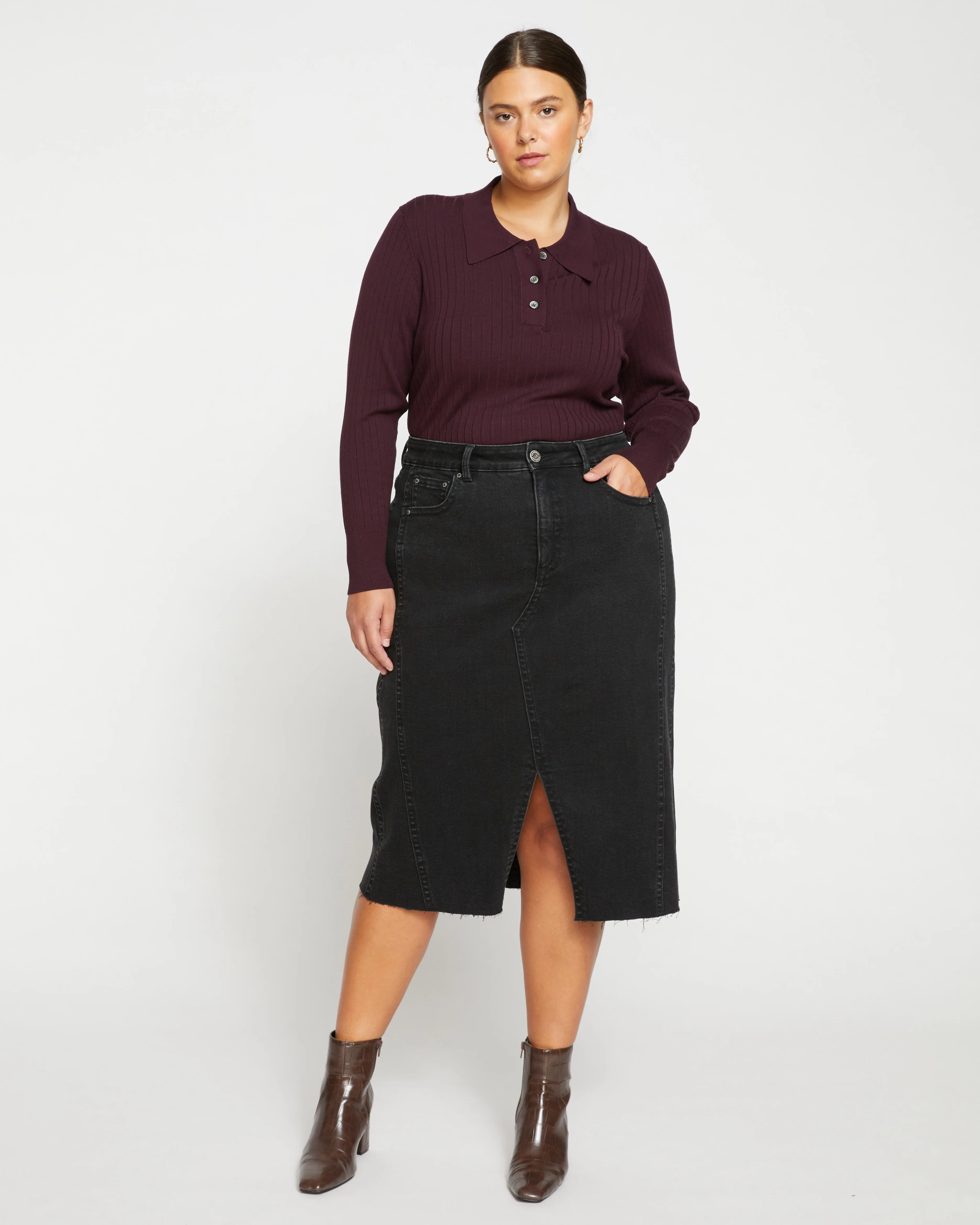 Dakota Denim Skirt - Broken Black - Image 3
