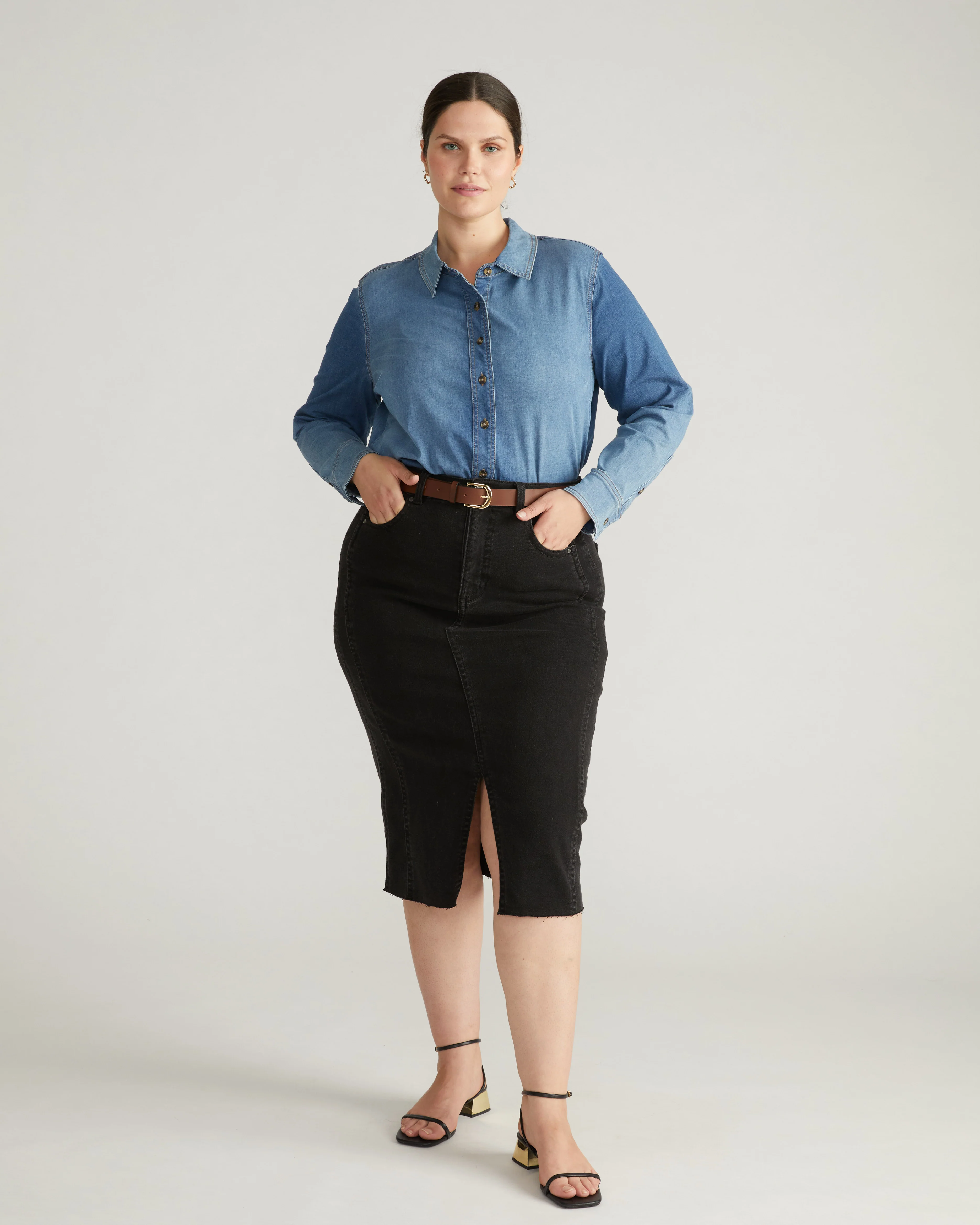 Dakota Denim Skirt - Broken Black - Image 5
