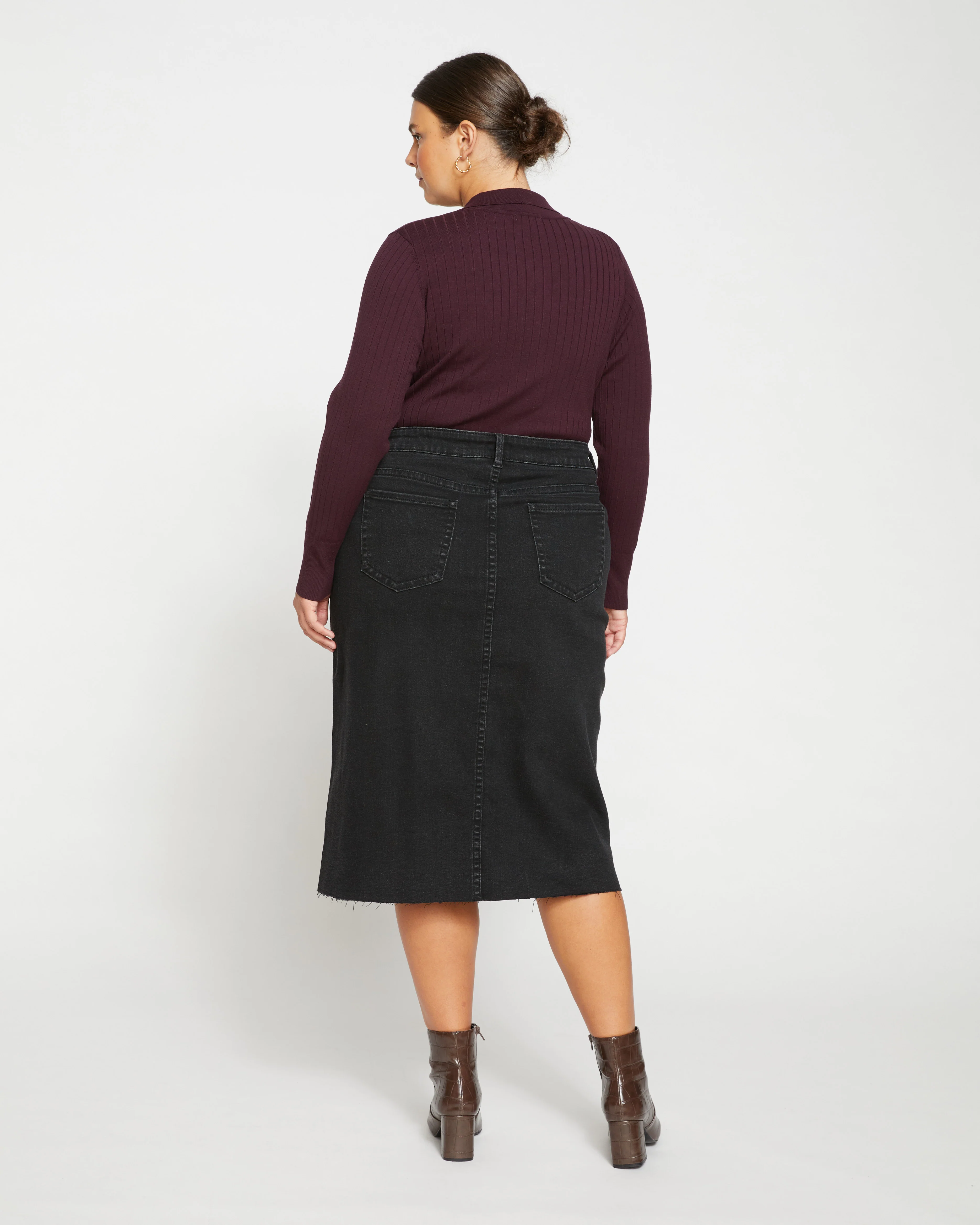 Dakota Denim Skirt - Broken Black - Image 7