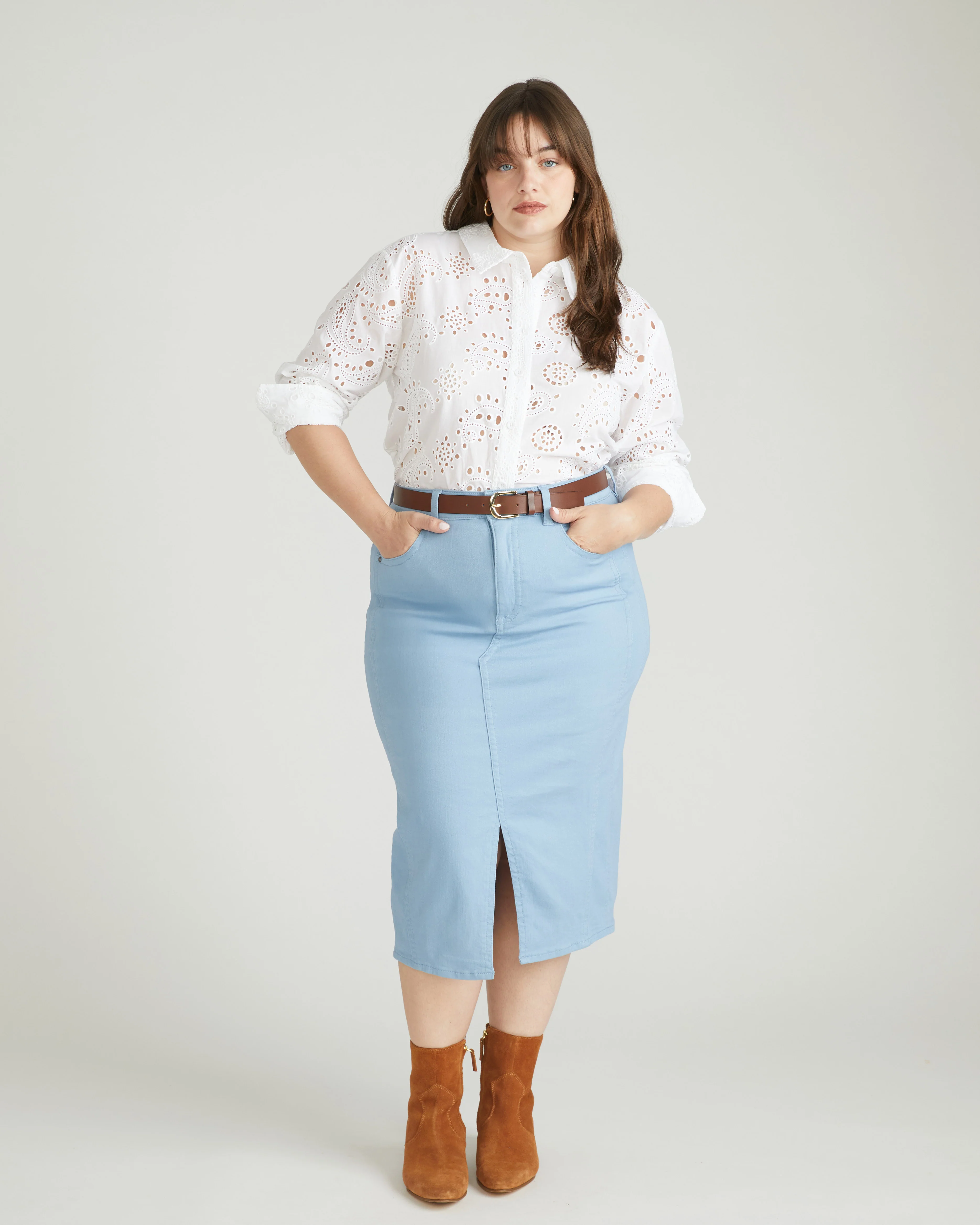 Dakota Denim Skirt - Clear Sky - Image 5