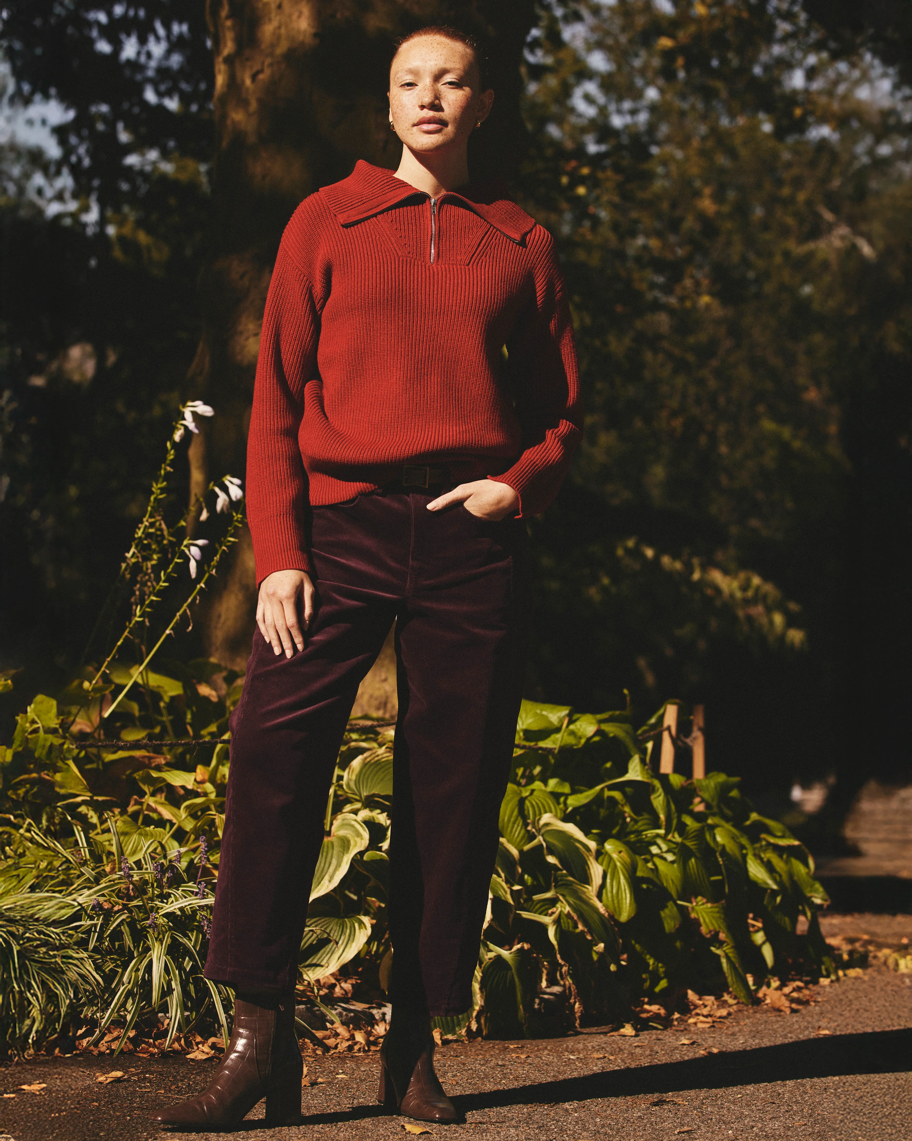 Dakota Twisted Leg Corduroy Pants - Gamay - Image 2