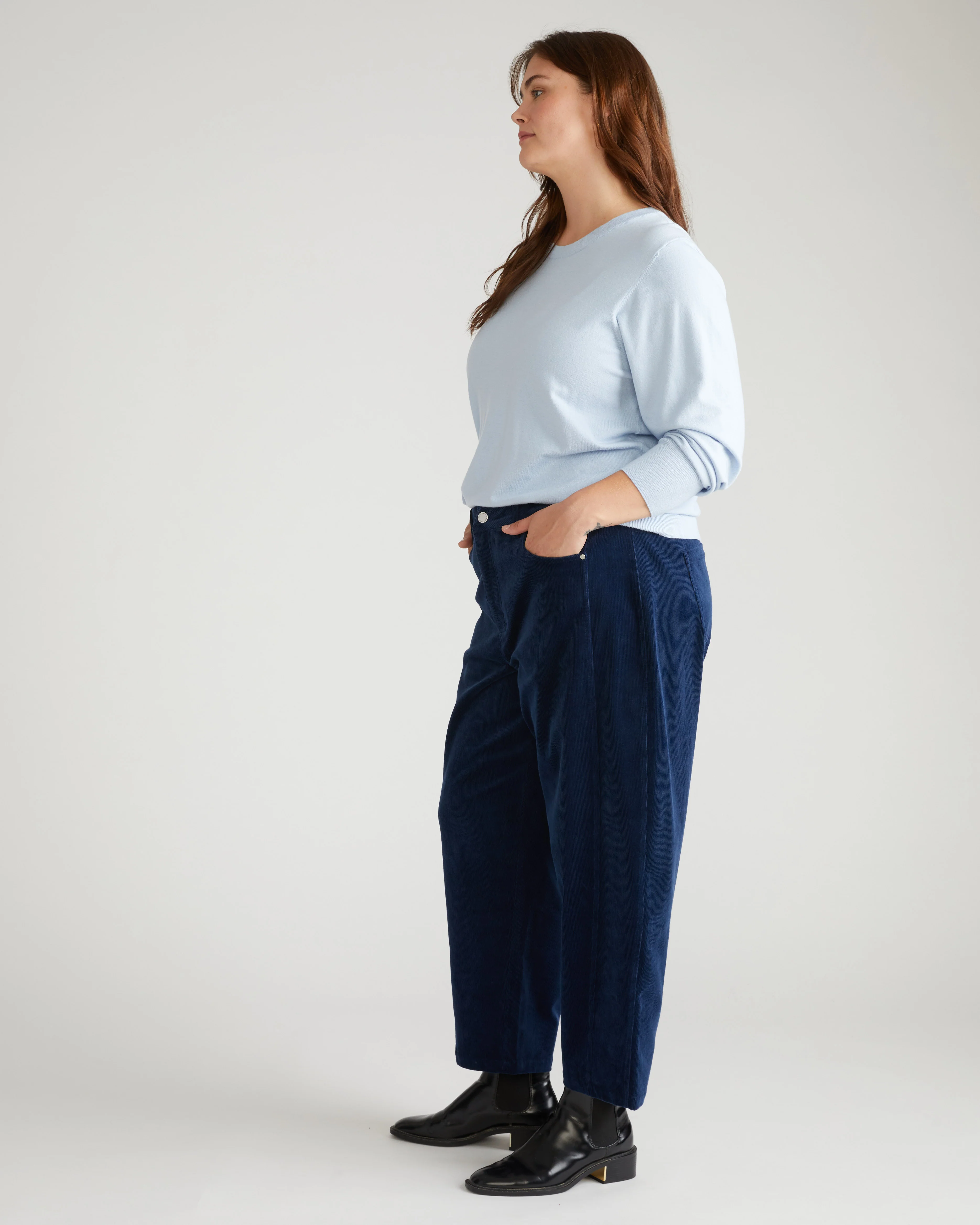 Dakota Twisted Leg Corduroy Pants - Pageant Blue - Image 4