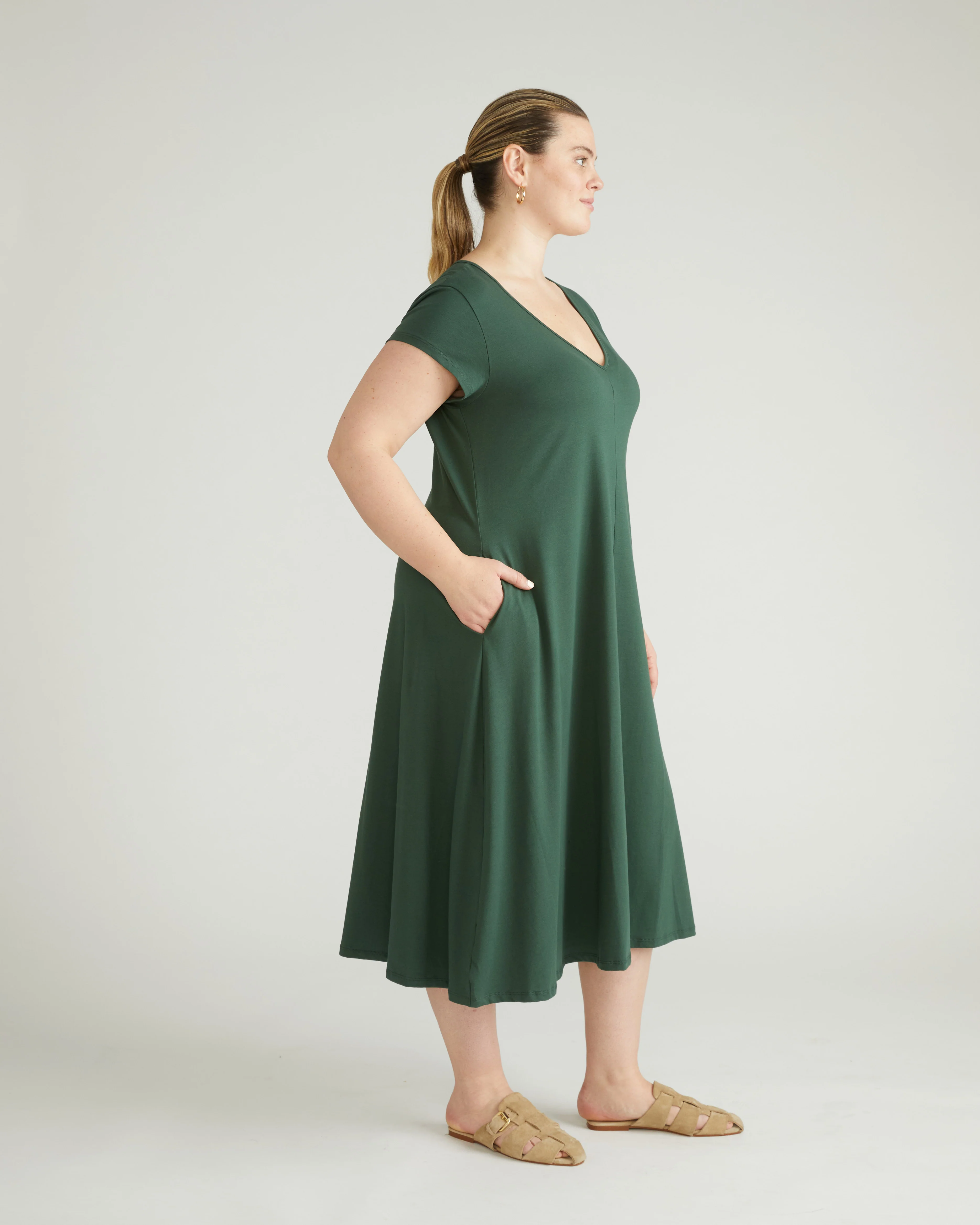 Danna Jersey Dress - Conifer - Image 2