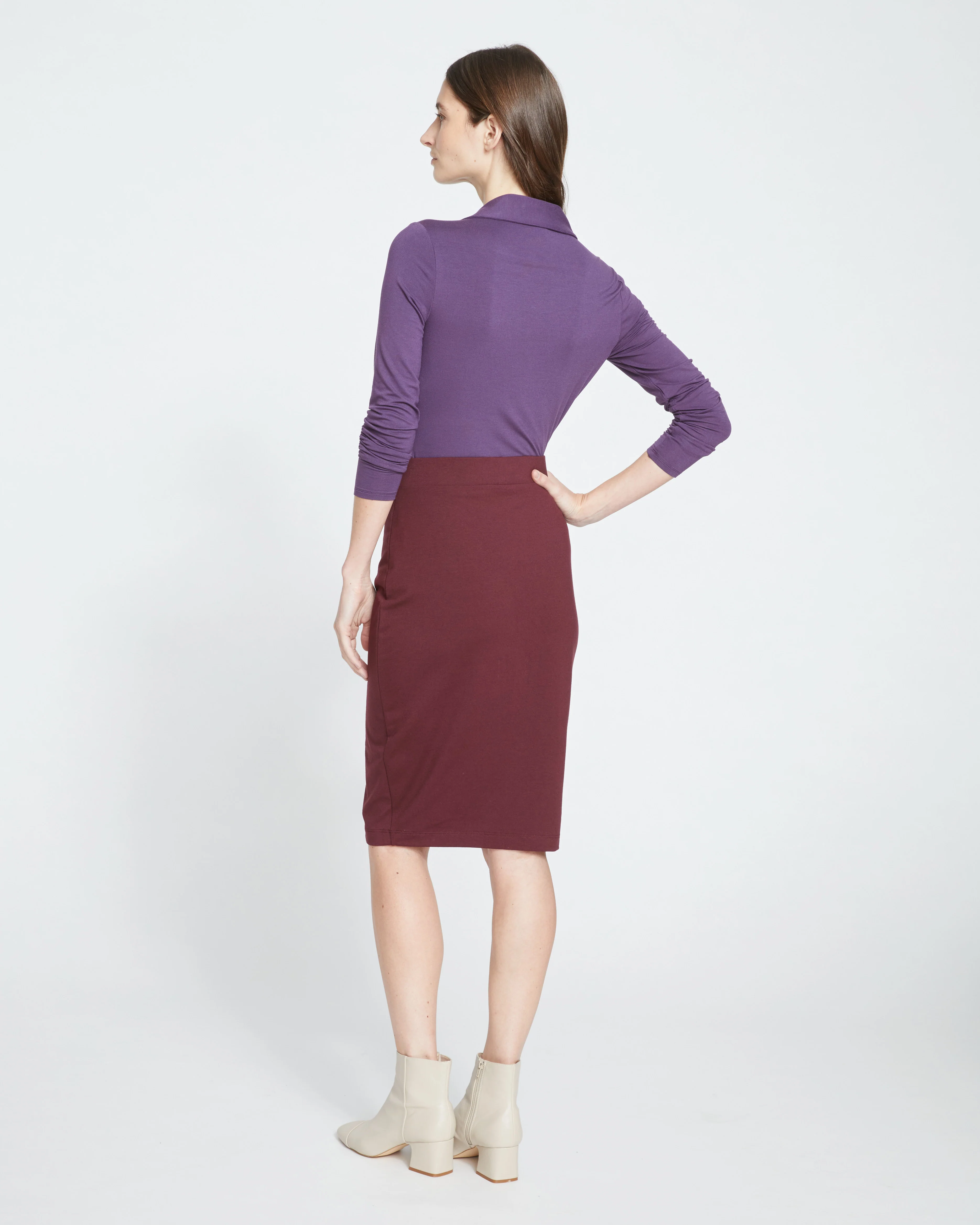 Danube Jersey Skirt - Black Cherry - Image 5