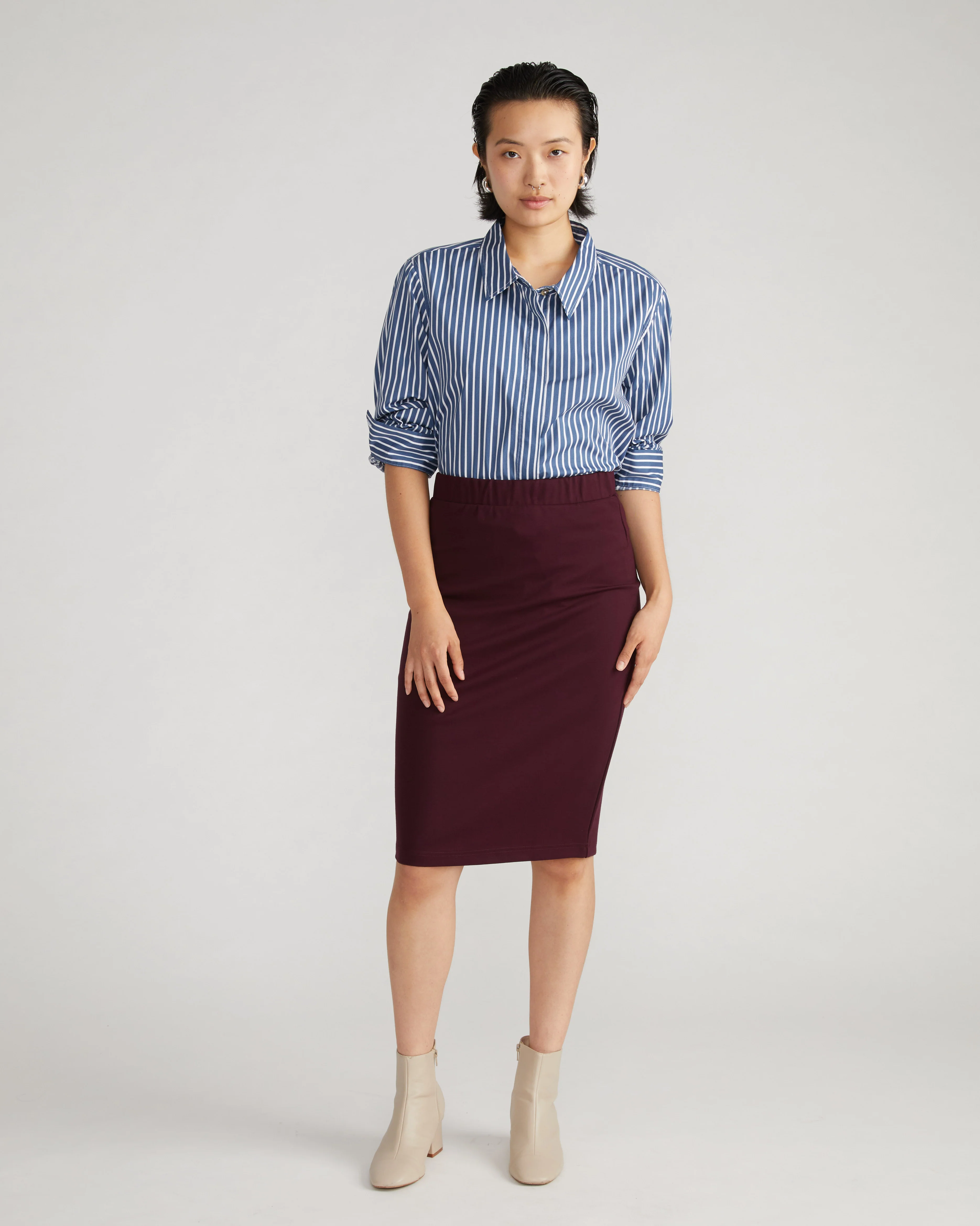 Danube Ponte Skirt - Black Cherry - Image 3