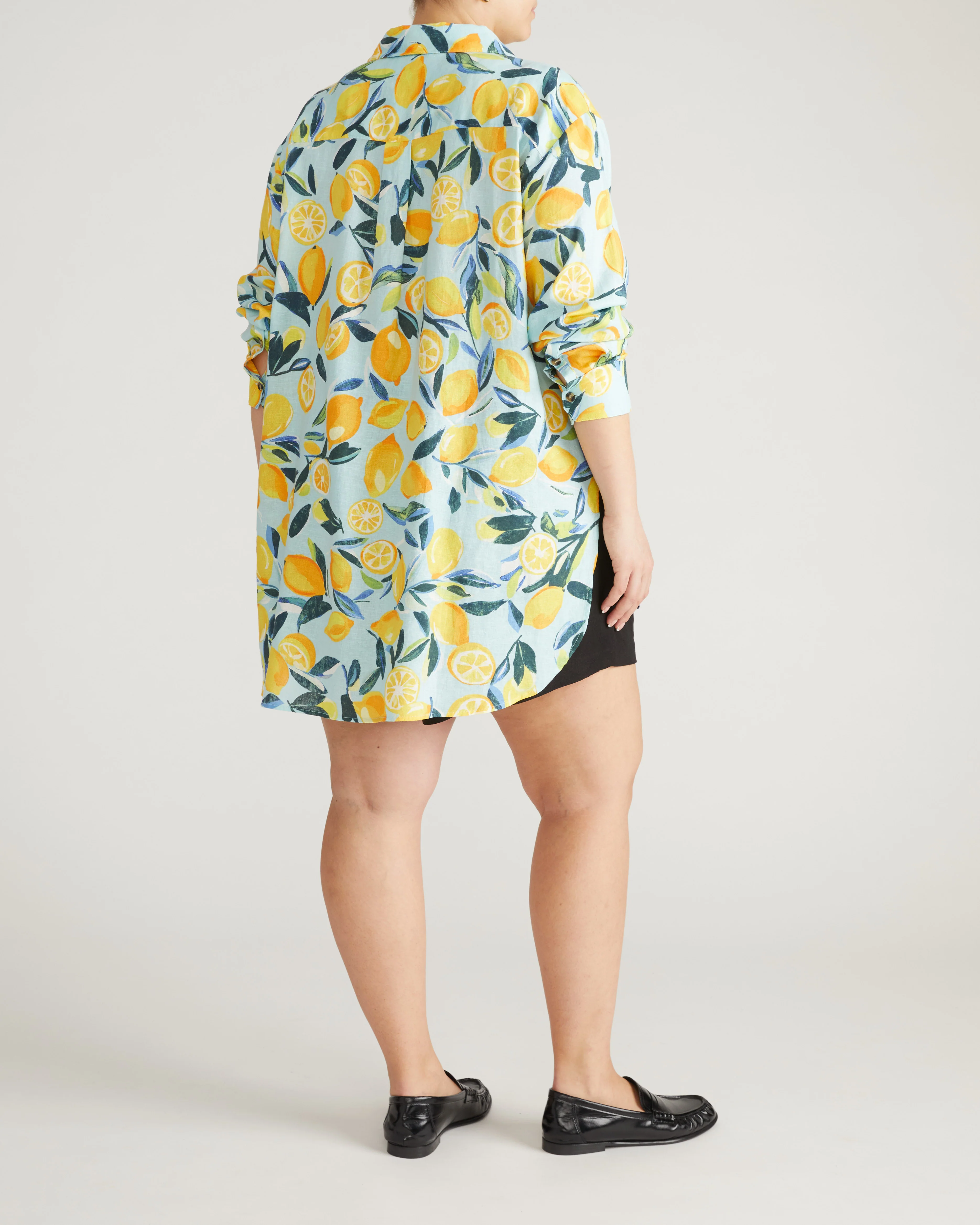 Dawn Linen Hi Low Tunic - Limoncello Print - Image 5