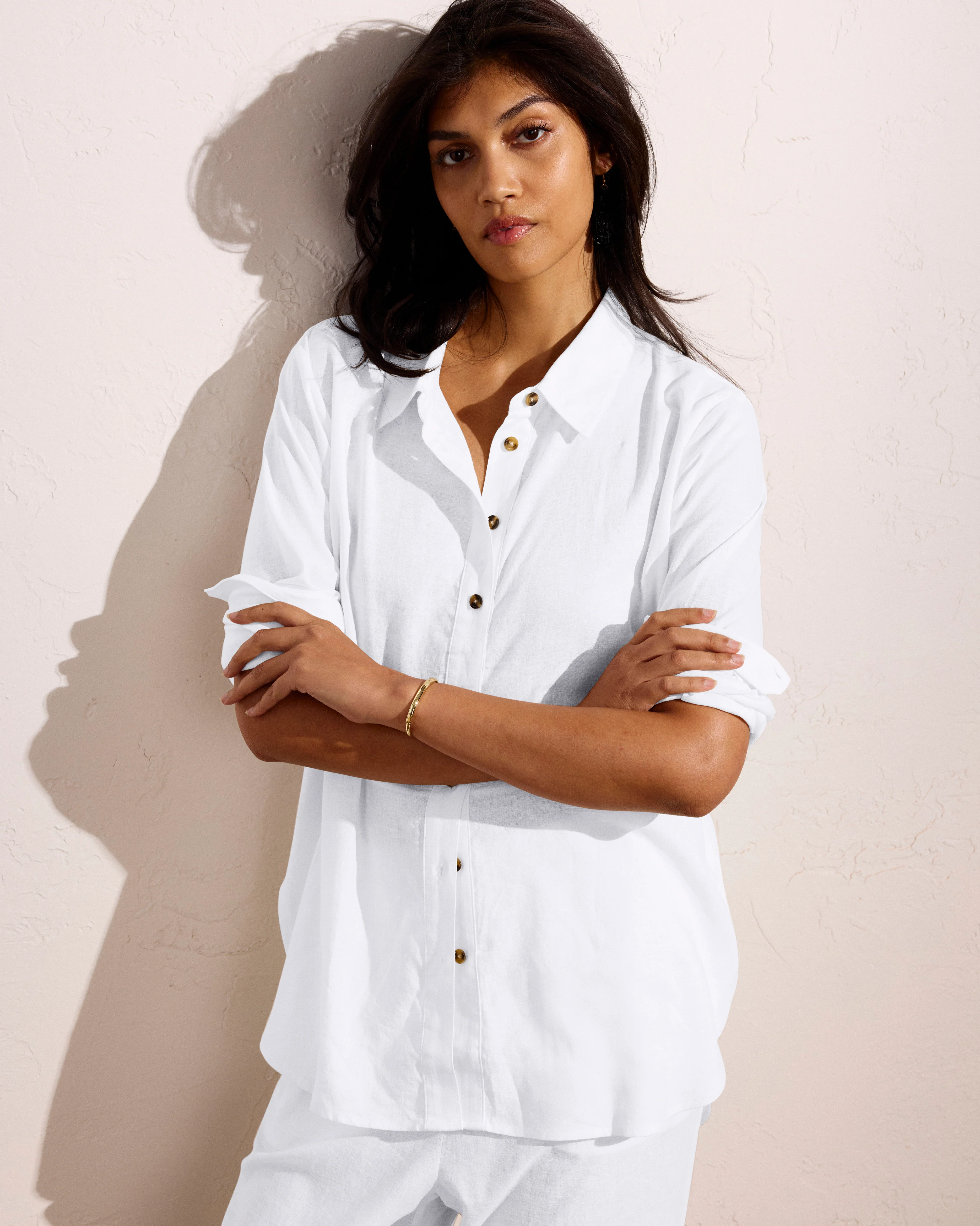 Dawn Linen Hi Low Tunic - White - Image 2