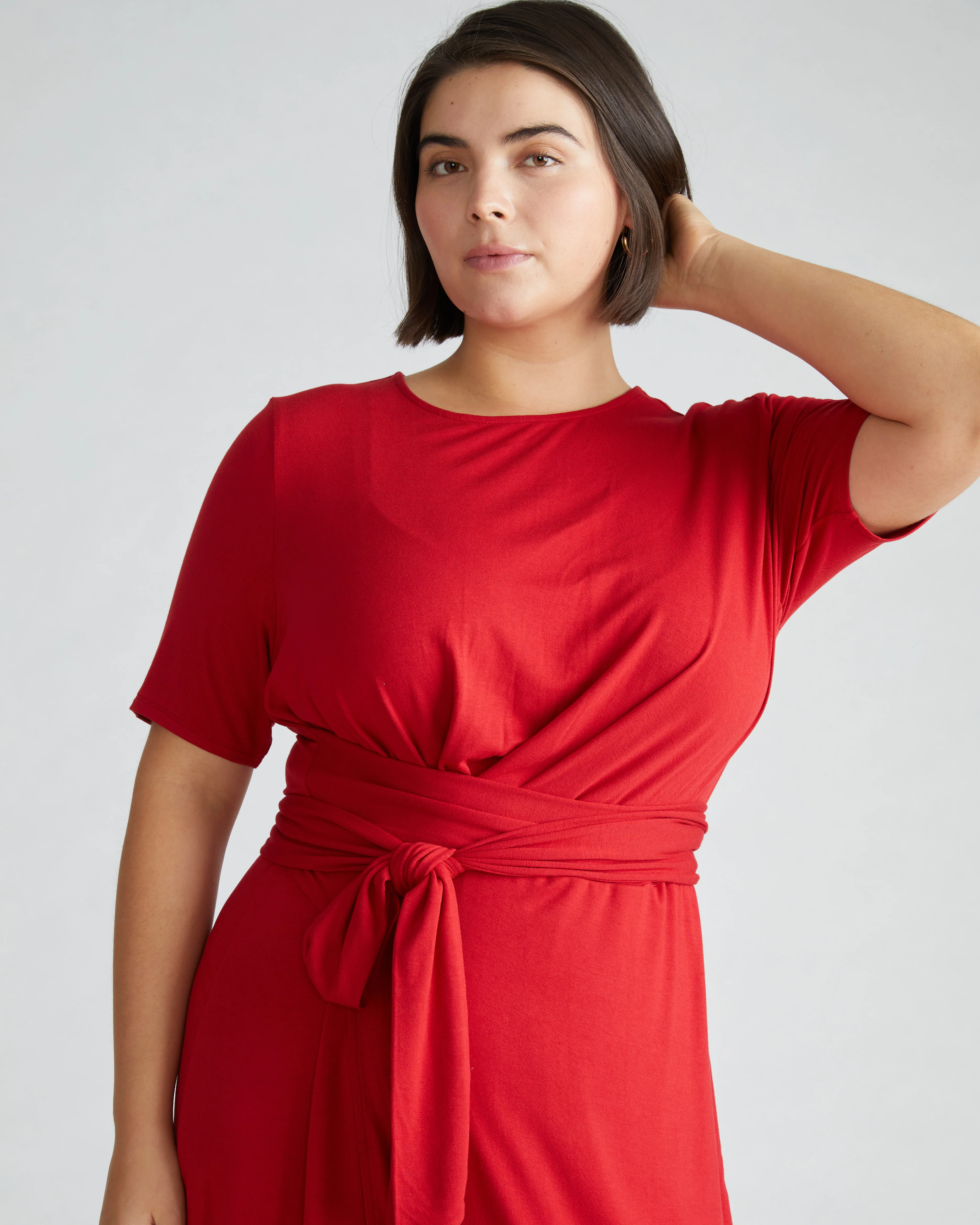 Delilah Liquid Jersey Dress - New York Red - Image 3