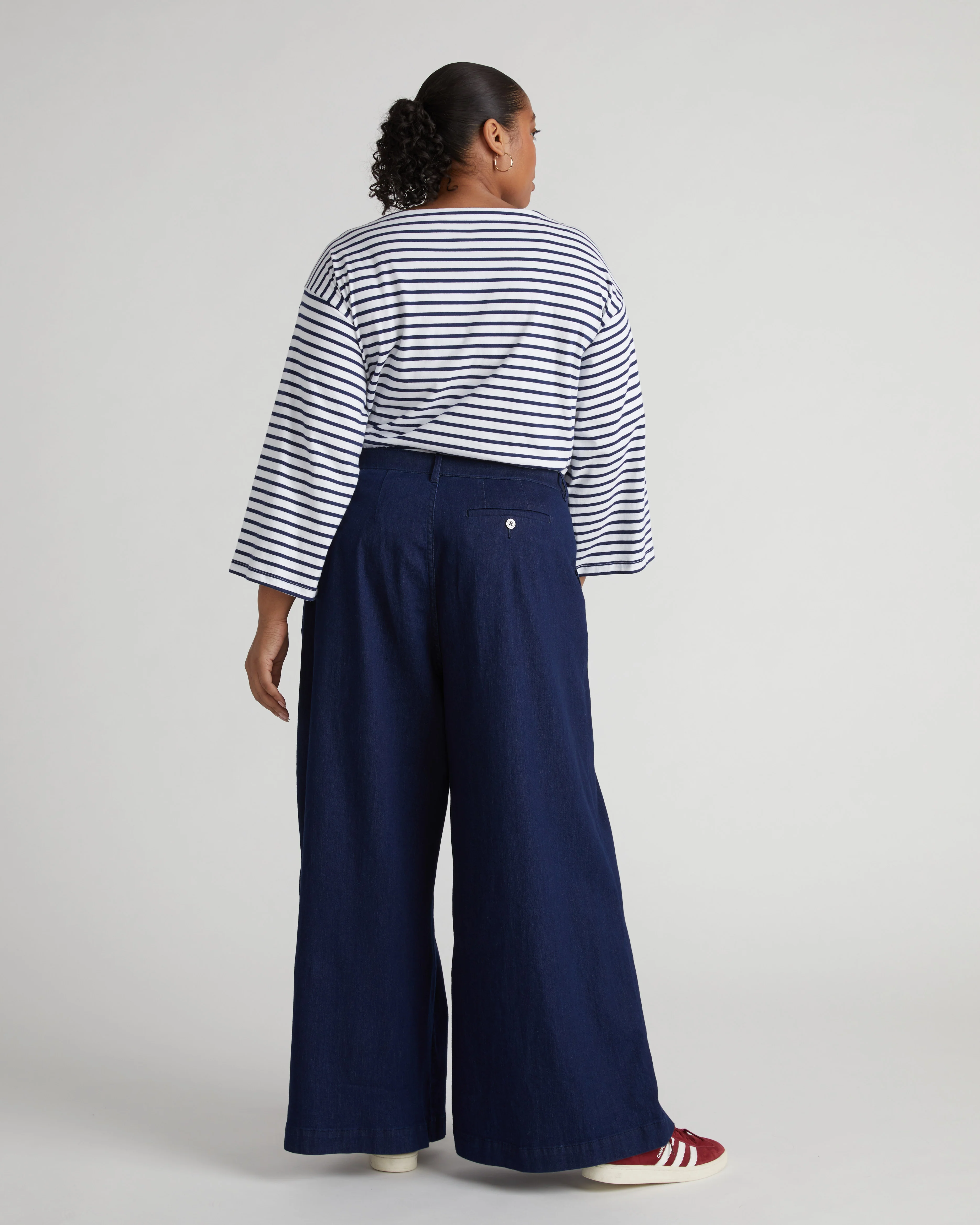 Denim Wide Leg Pant - Dark Indigo - Image 7