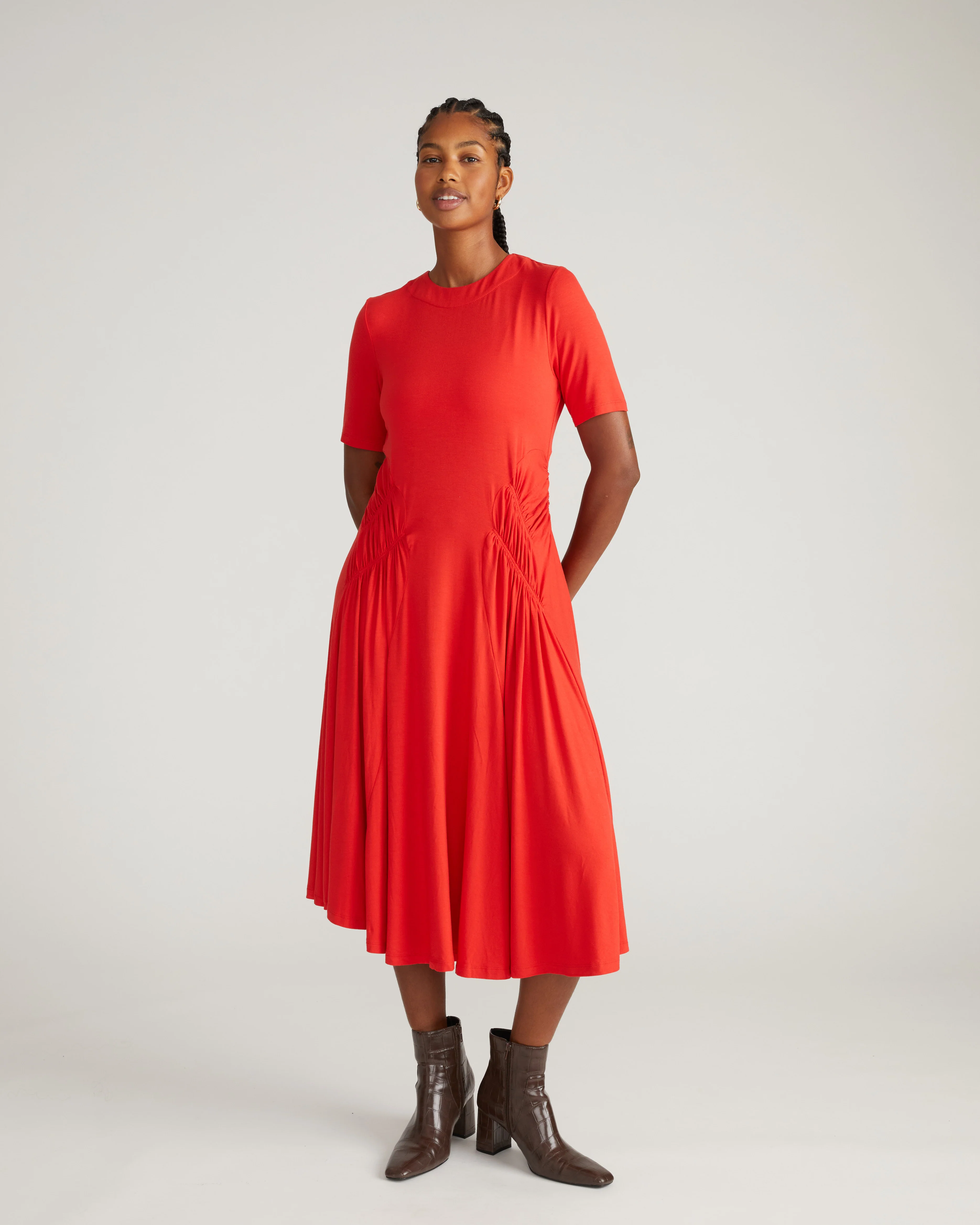 Devi Liquid Jersey Dress - Lipstick - Image 2