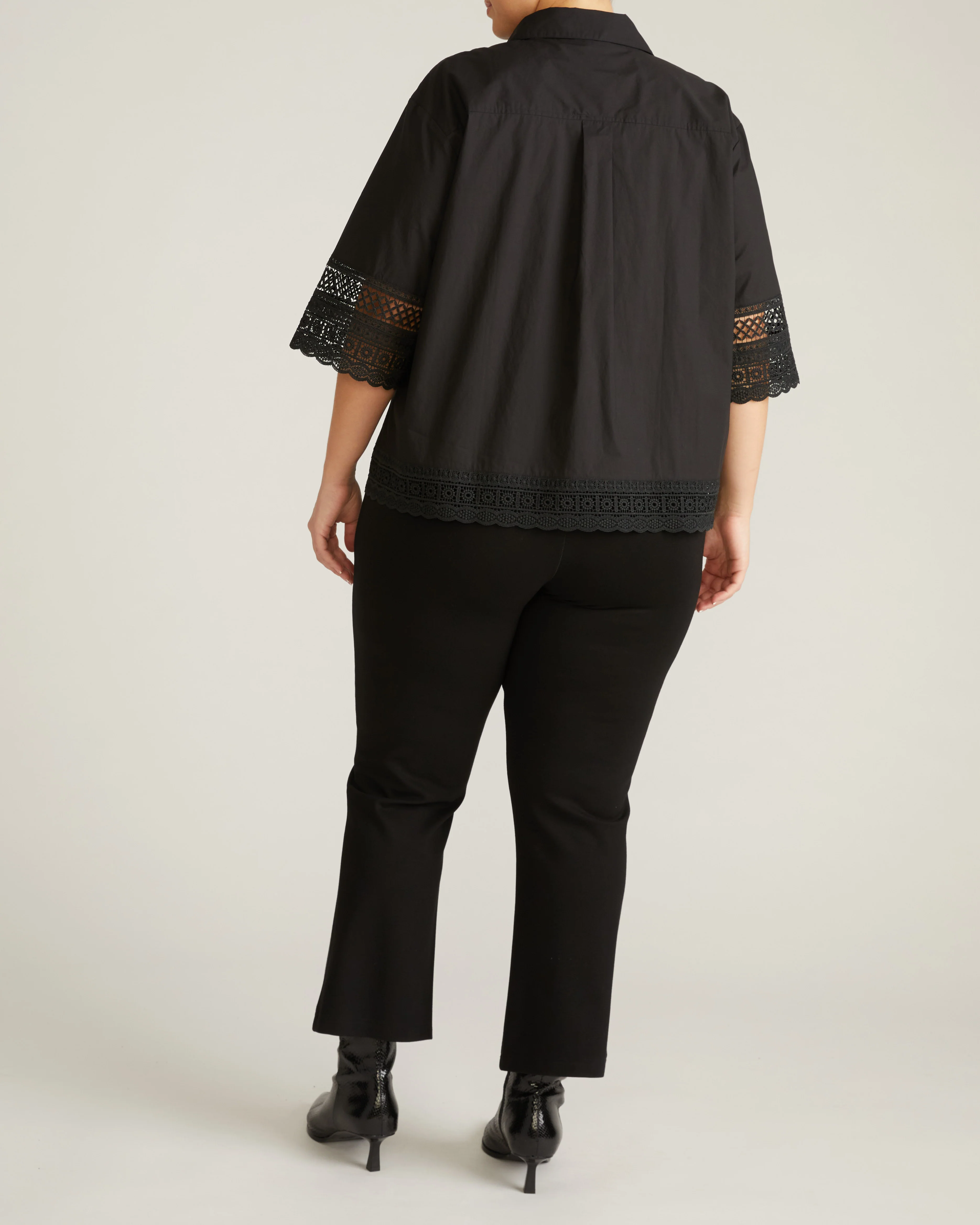 Dora Cotton Poplin Blouse - Black - Image 6