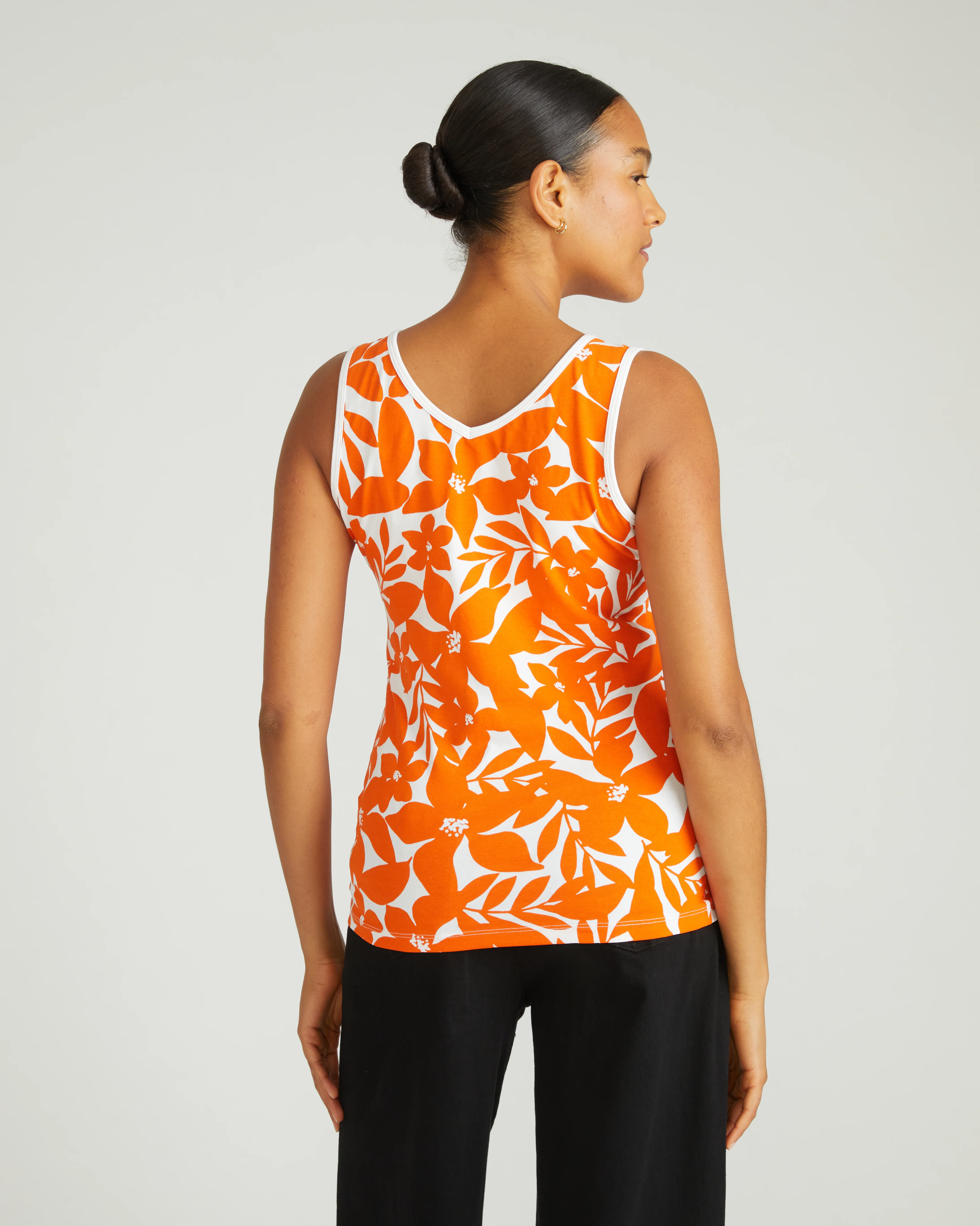 Double V Tank - Petal Palette Print in Arancia - Image 3