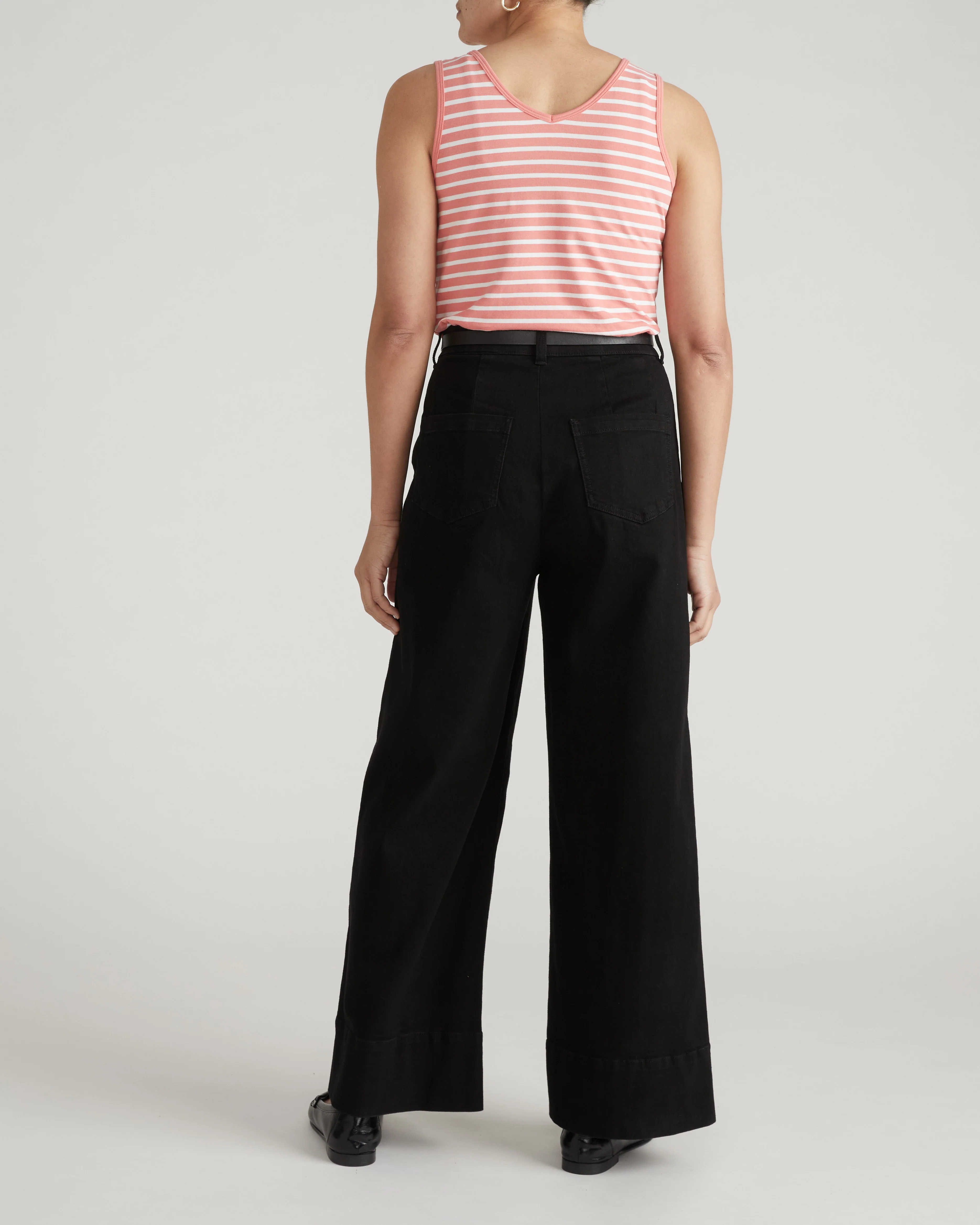 Double V Tank - Portrait Pink/White Stripe - Image 4