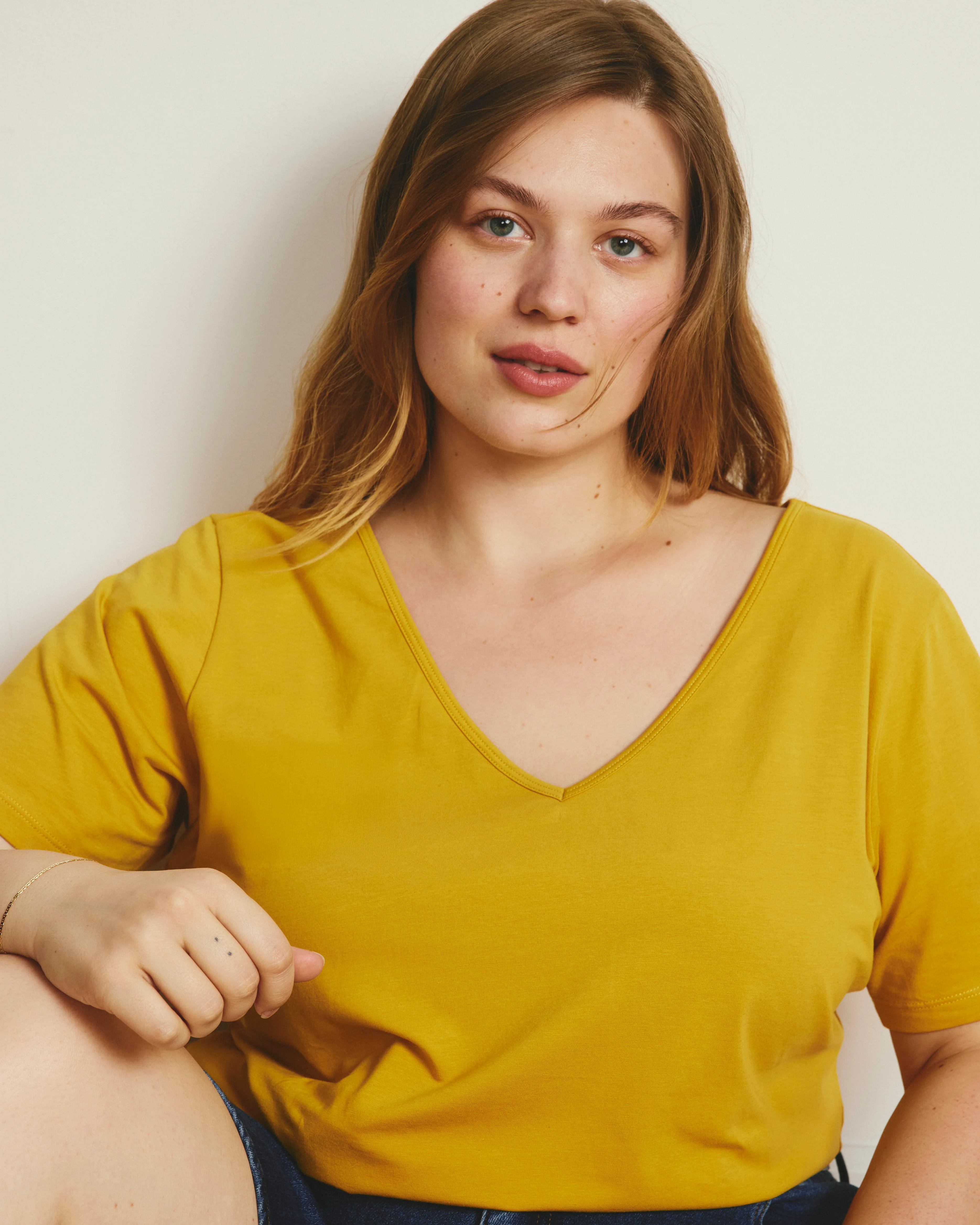 Double V Tee - Goldenrod - Image 2
