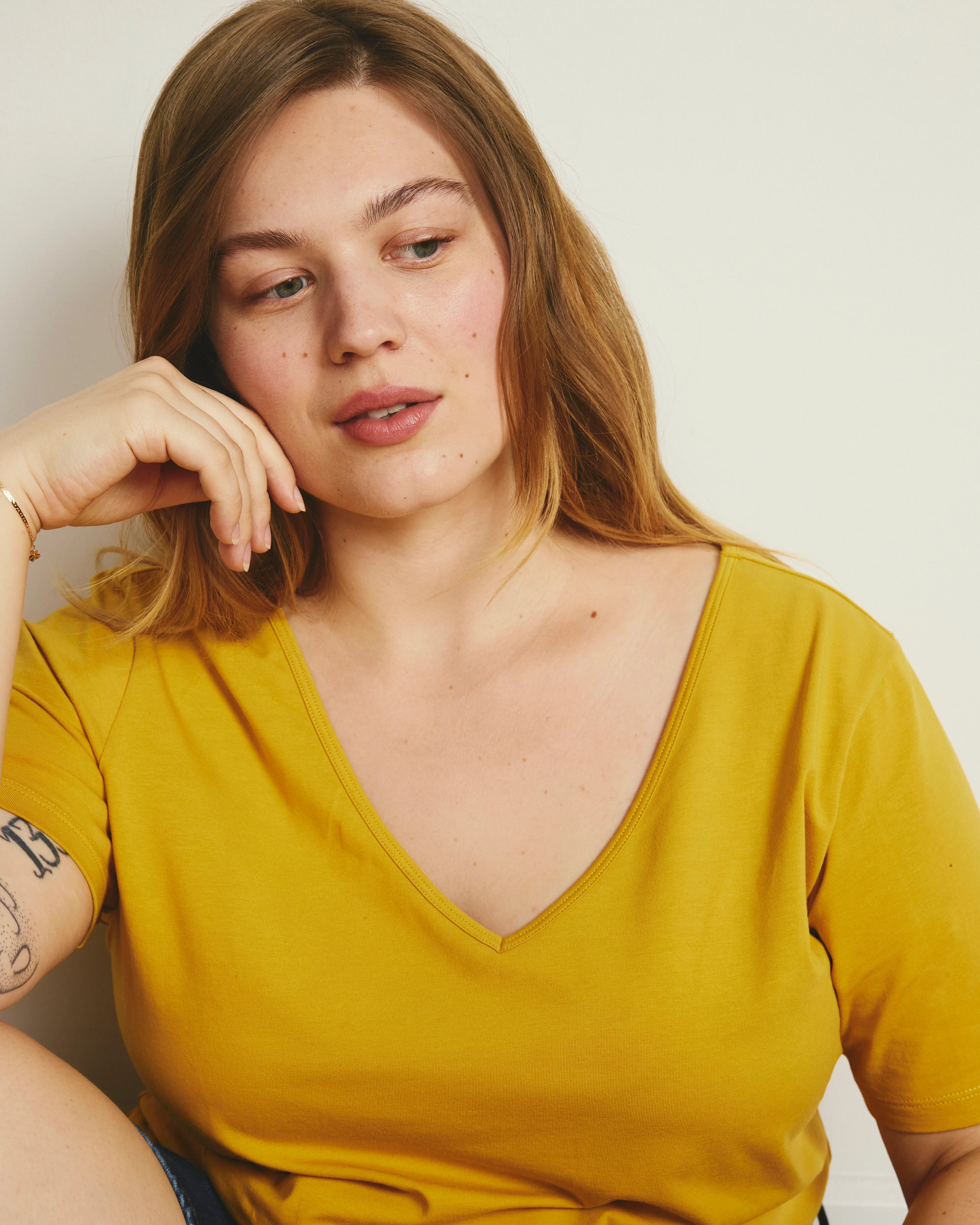 Double V Tee - Goldenrod - Image 3
