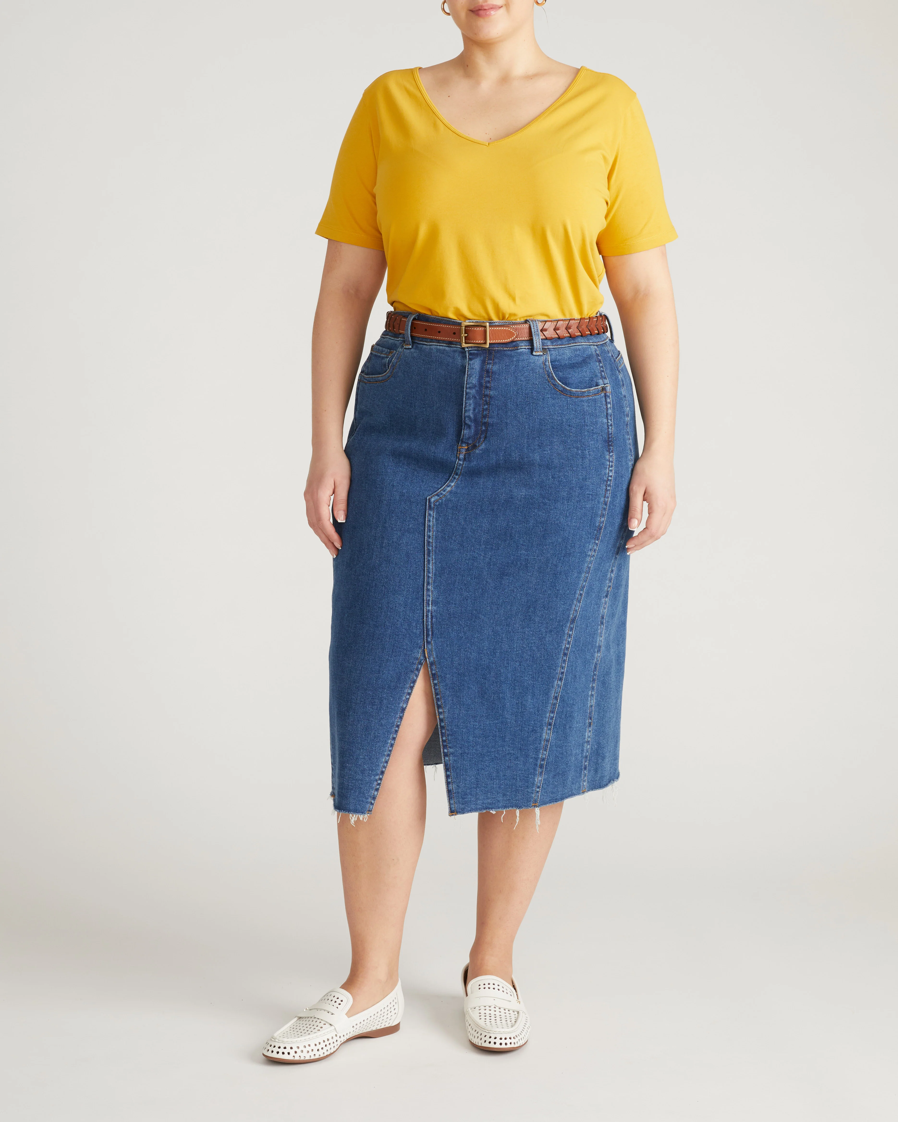Double V Tee - Goldenrod - Image 4