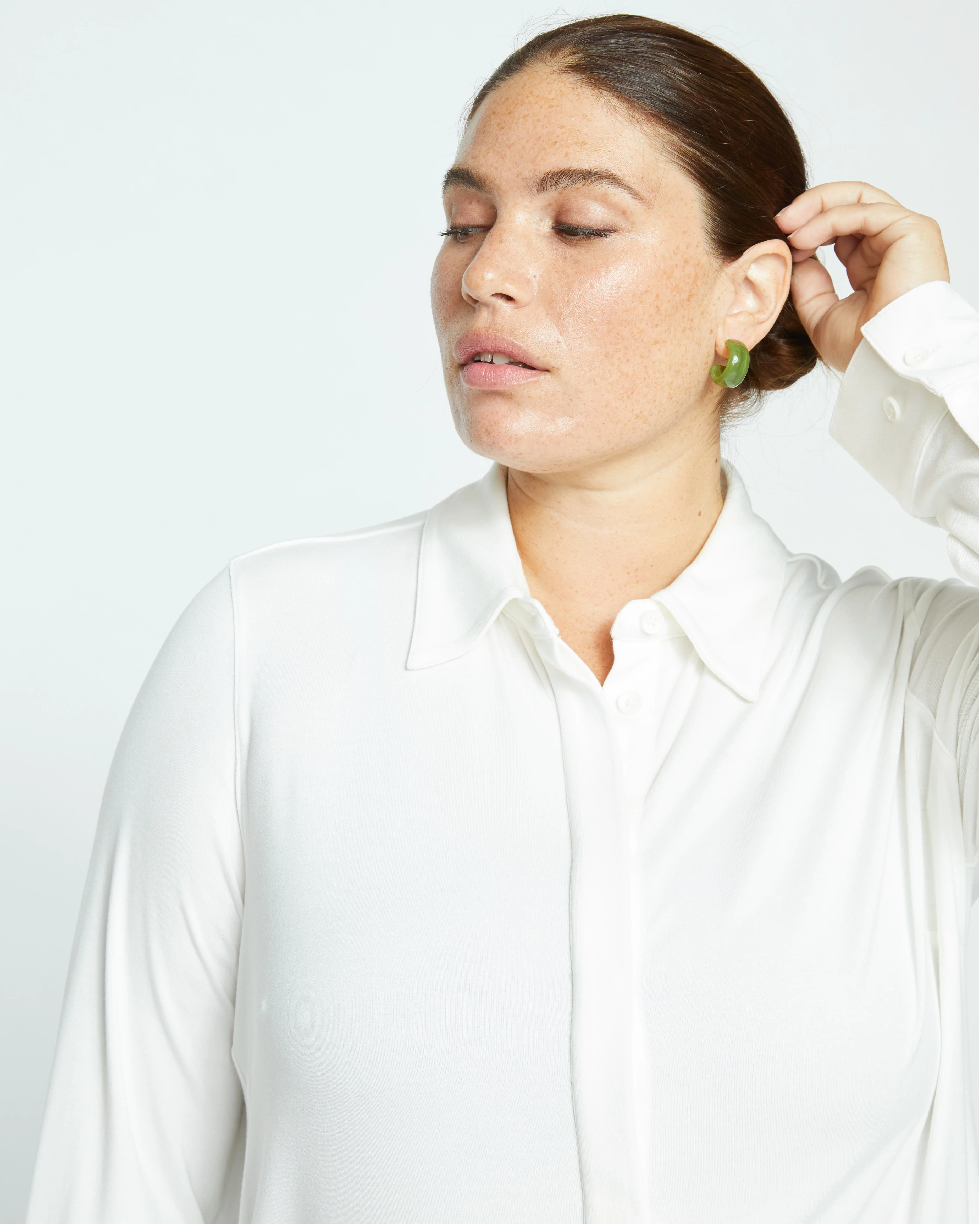 Elbe Liquid Jersey Shirt Classic Fit - White - Image 3