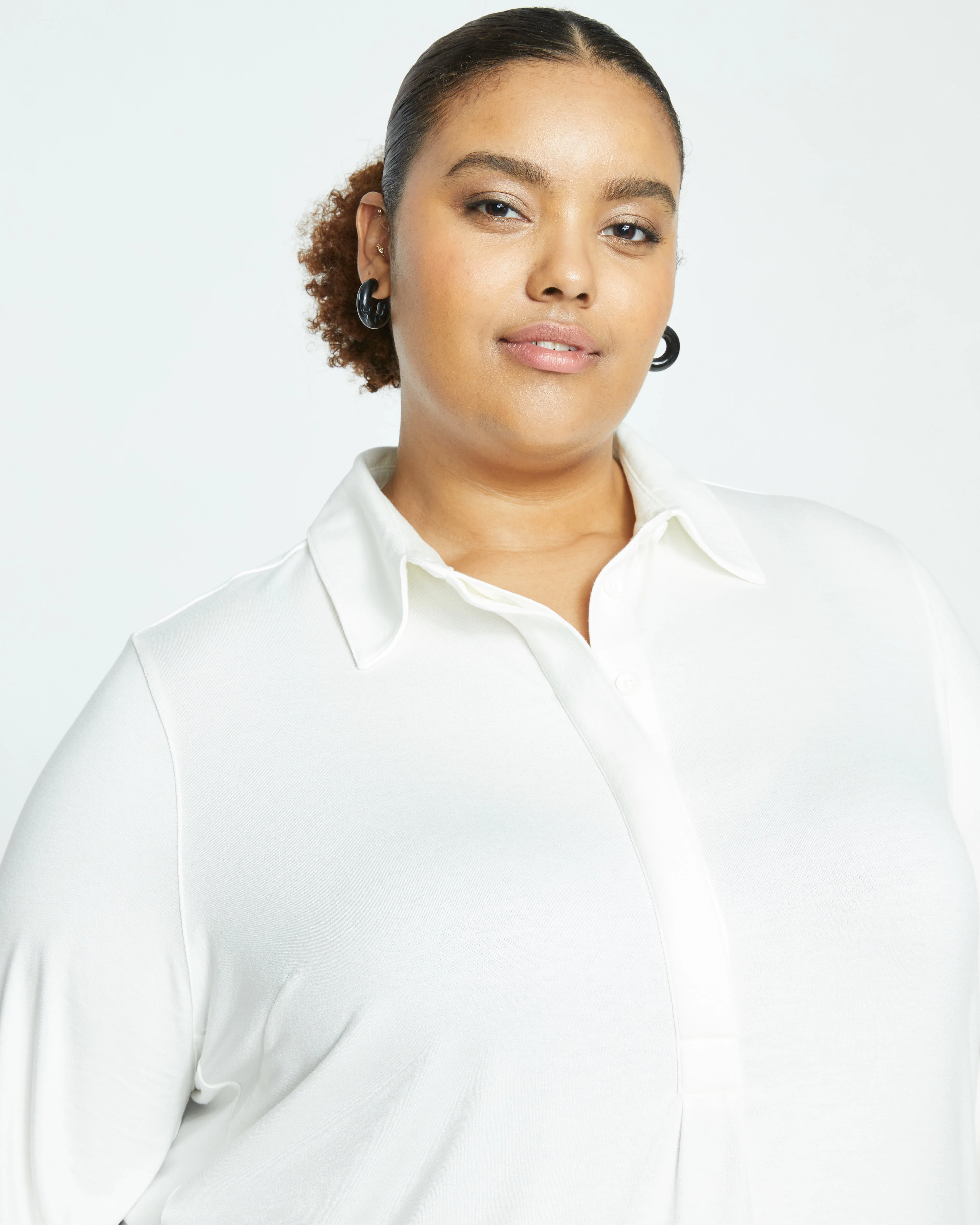 Elbe Popover Liquid Jersey Shirt Classic Fit - White - Image 4