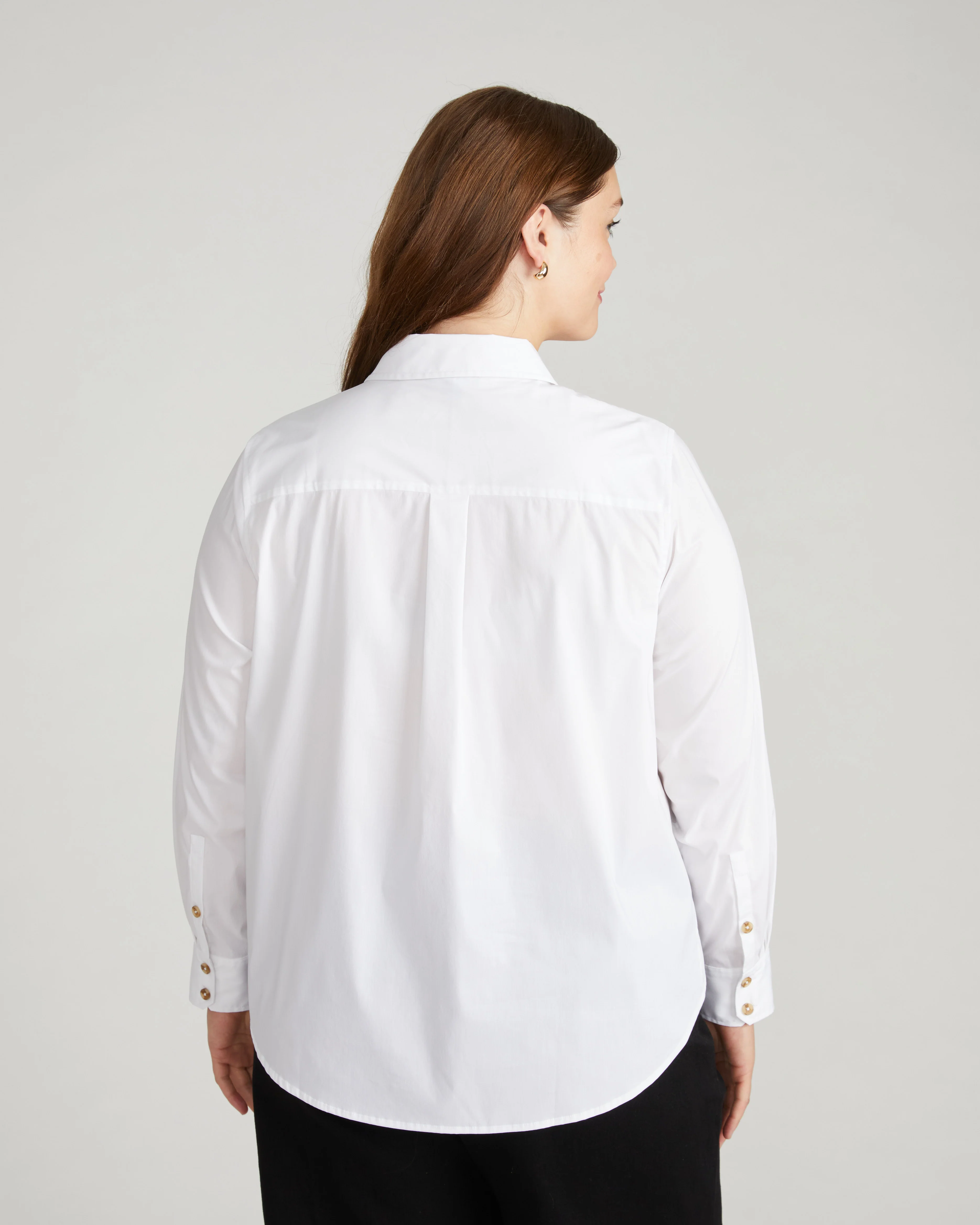 Elbe Popover Stretch Poplin Shirt Classic Fit - White - Image 6