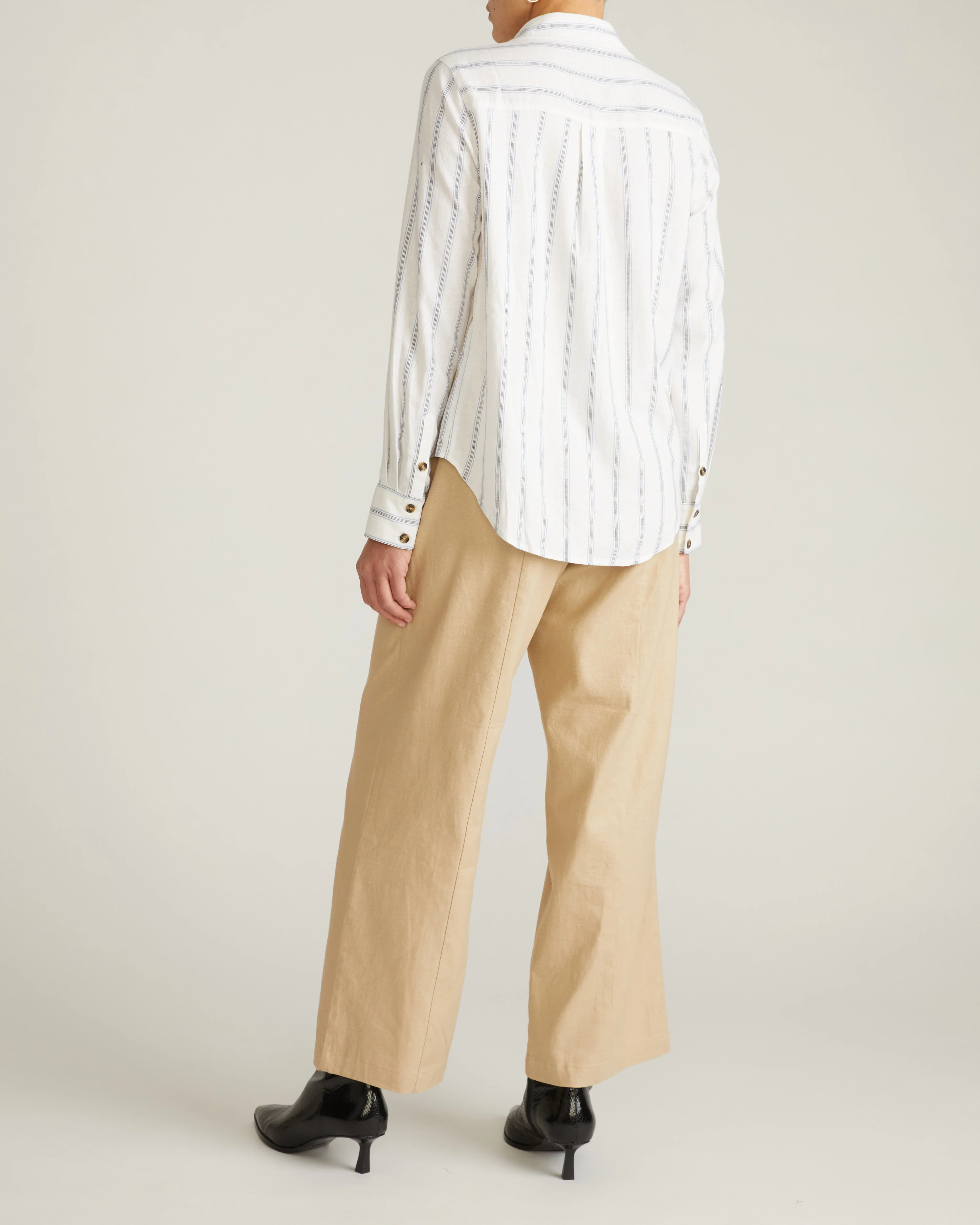 Elbe Stretch Linen Shirt - Mayfair Stripe - Image 5