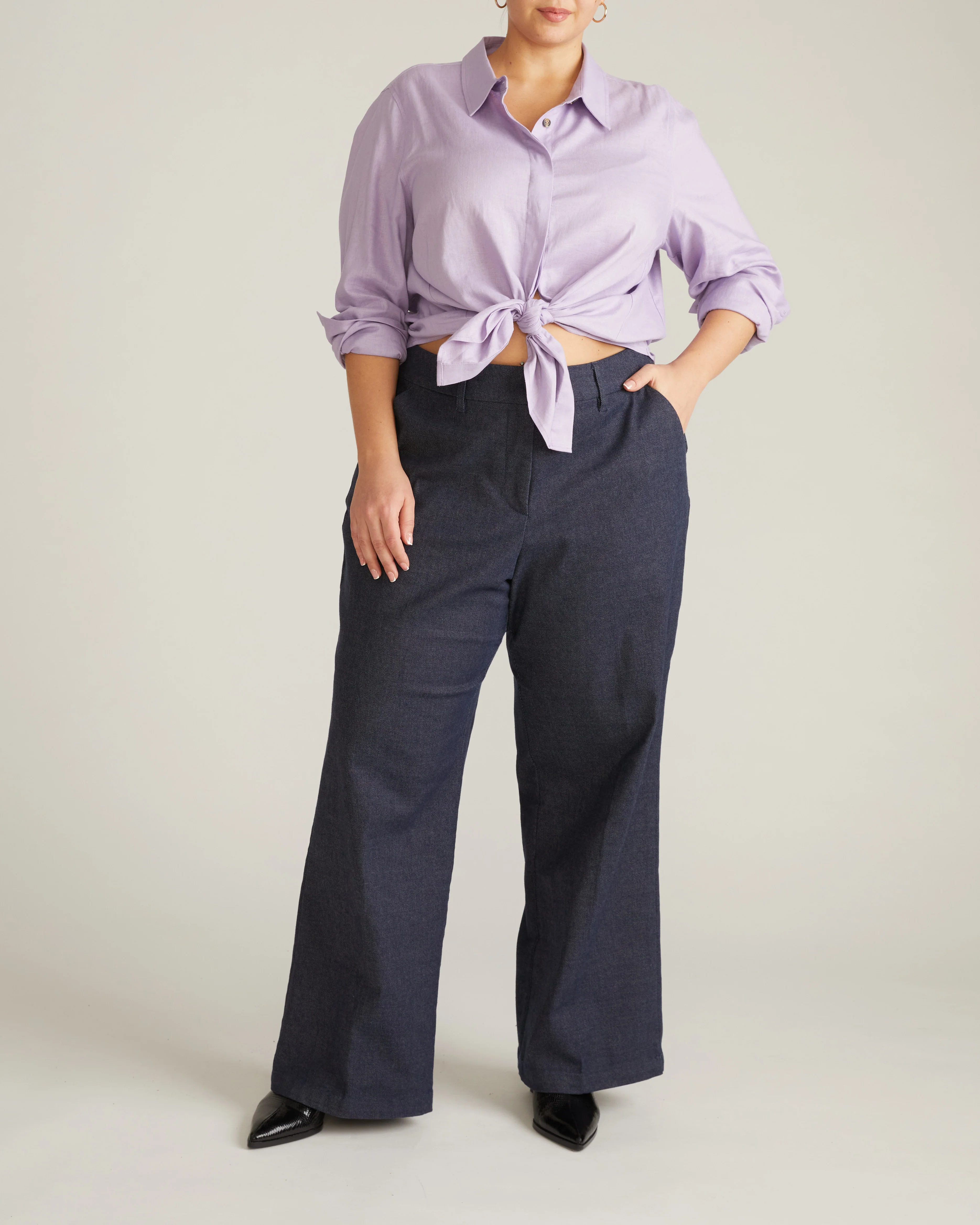 Elbe Stretch Linen Shirt - Orchid - Image 3