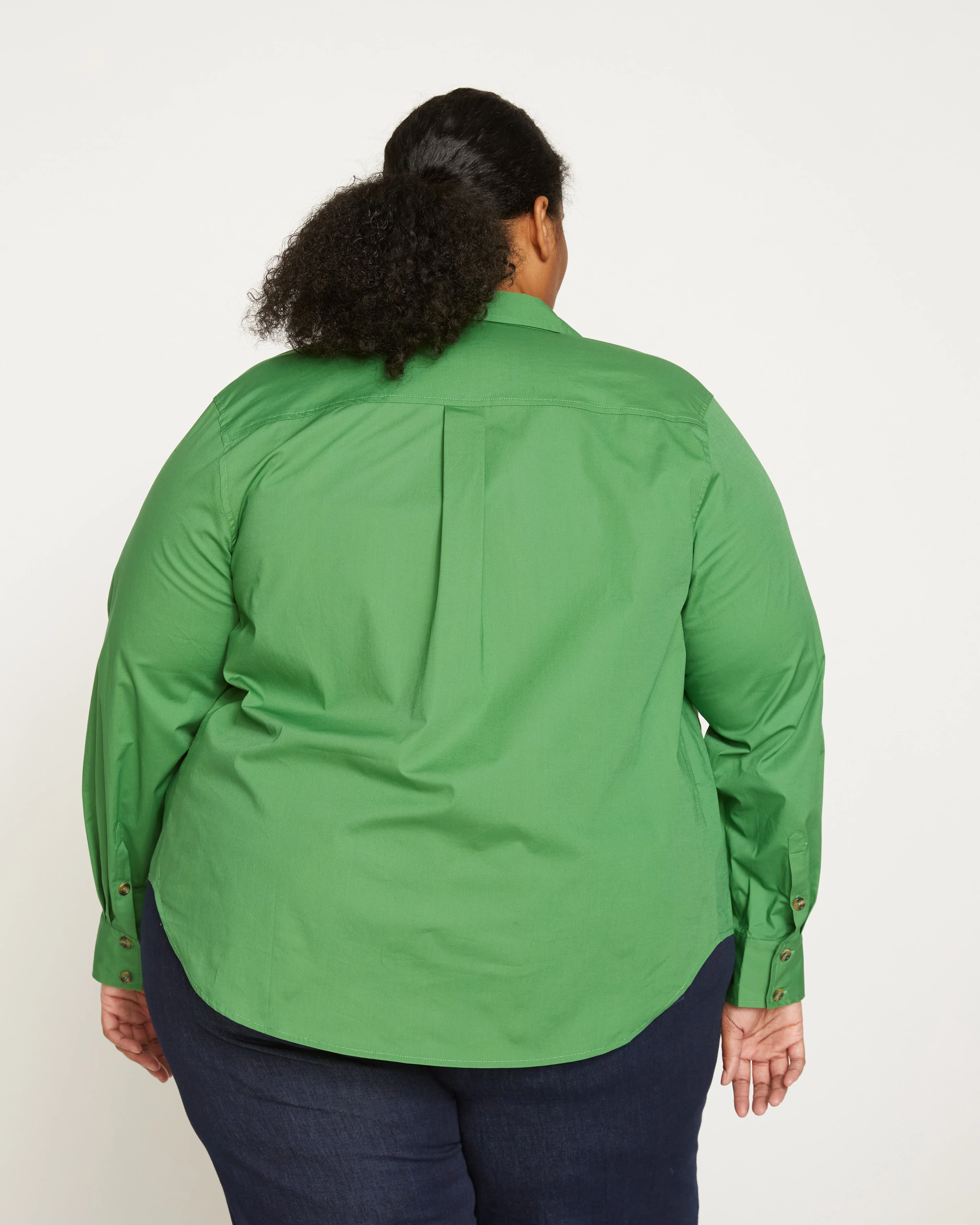 Elbe Stretch Poplin Shirt Classic Fit - Kelly Green - Image 4