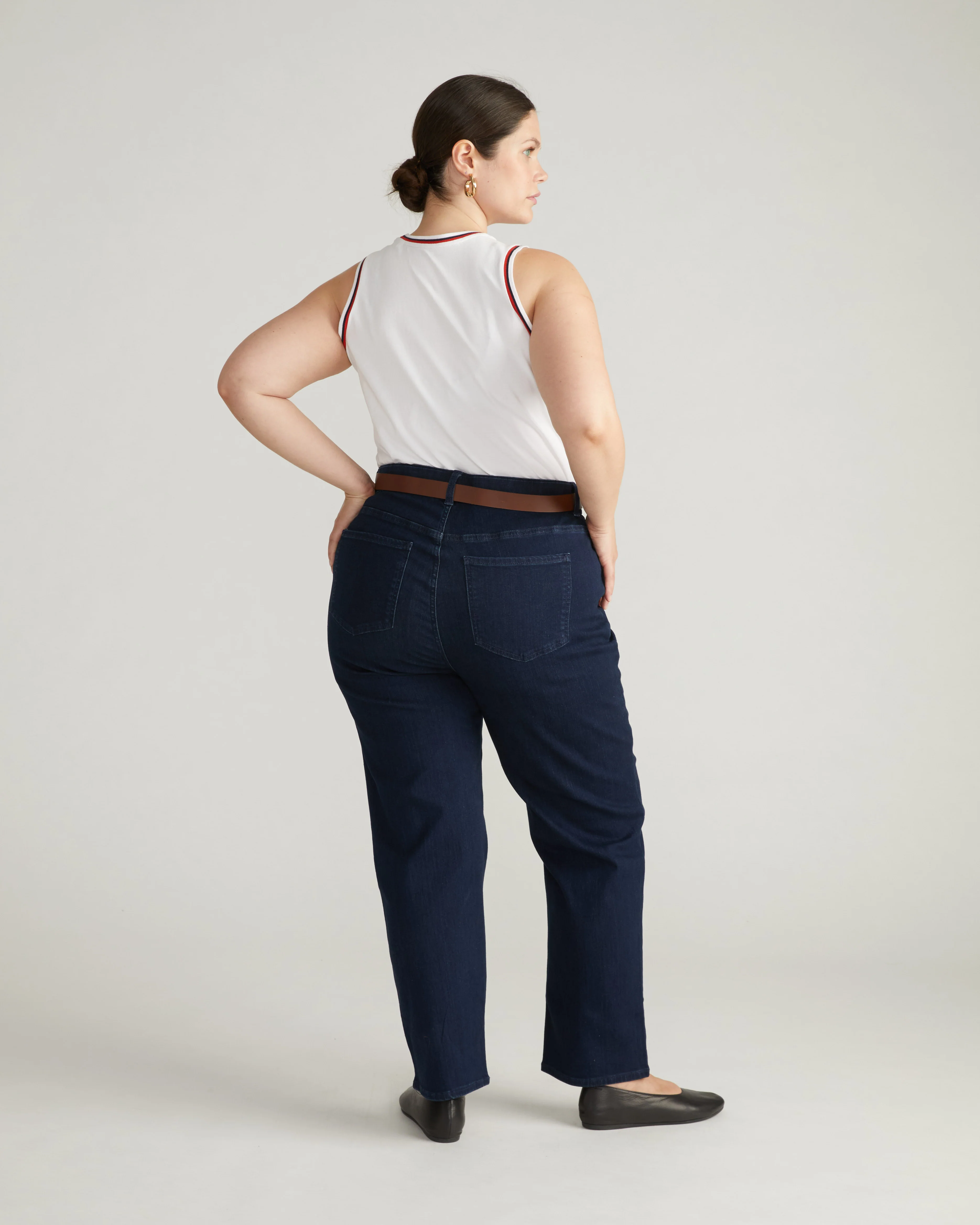 Ella High Rise Straight Leg Jeans - Balearic Blue - Image 3