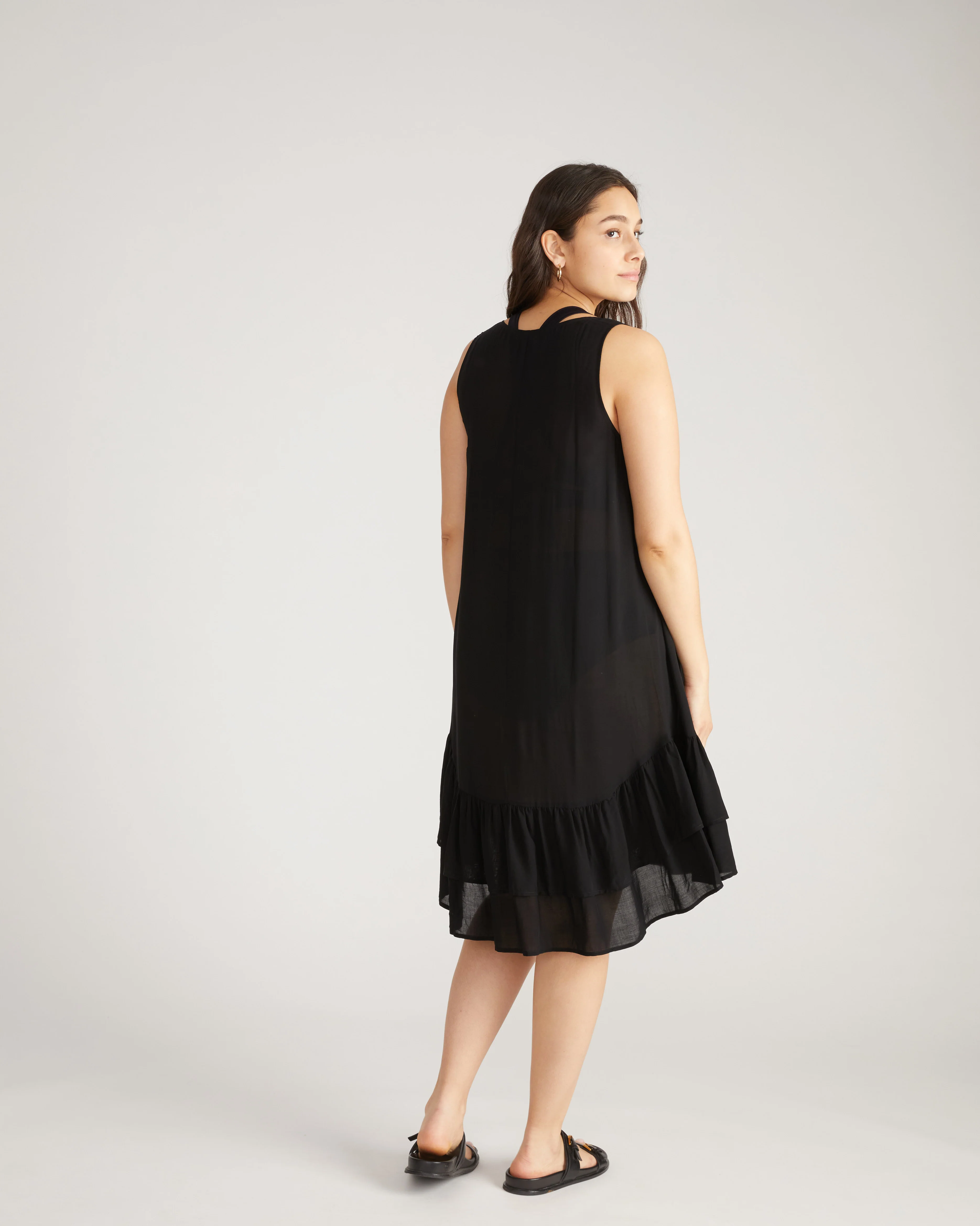 Elodie Voile Dress - Black - Image 3