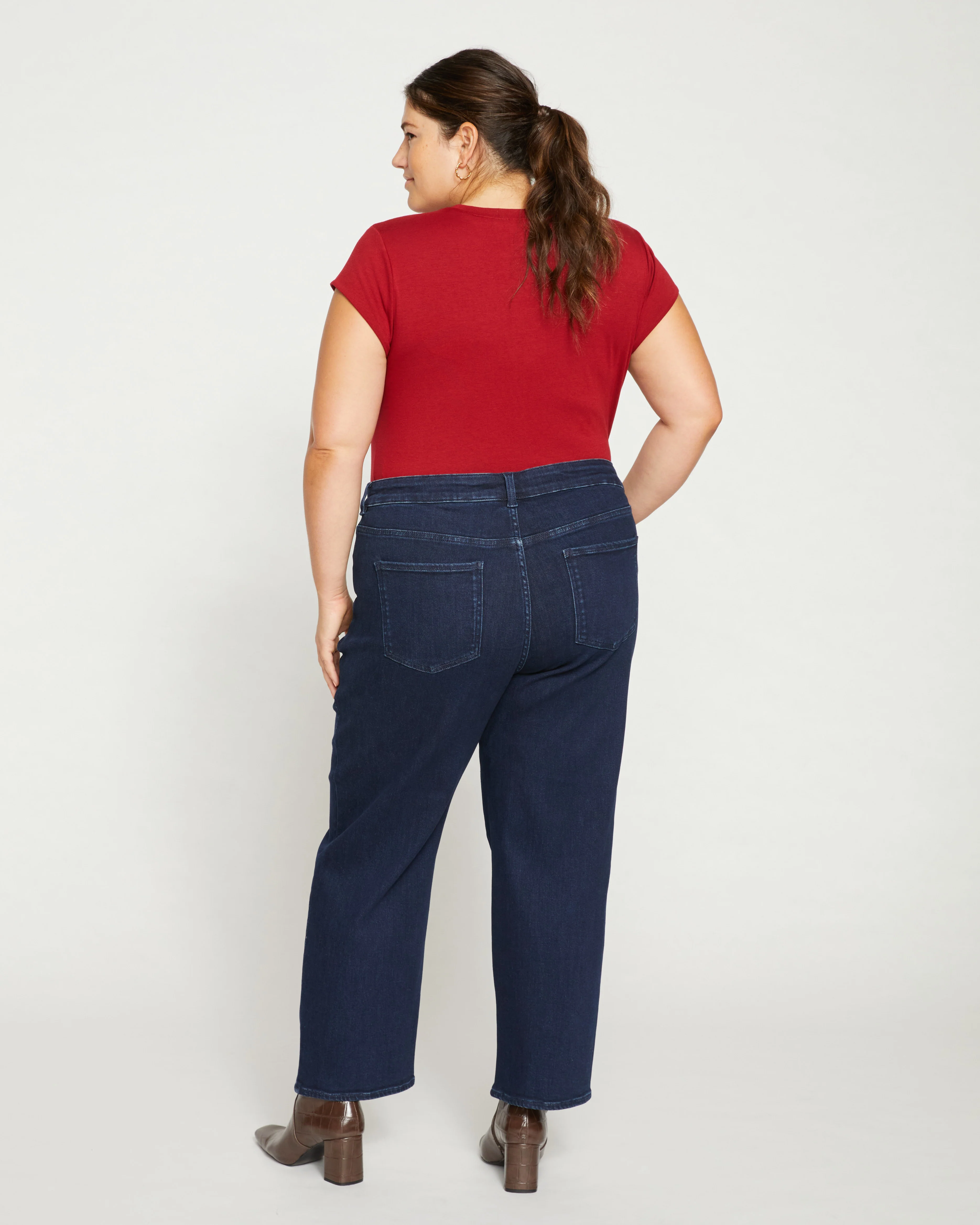 Etta High Rise Straight Leg Jeans 28 Inch - Dark Indigo - Image 4