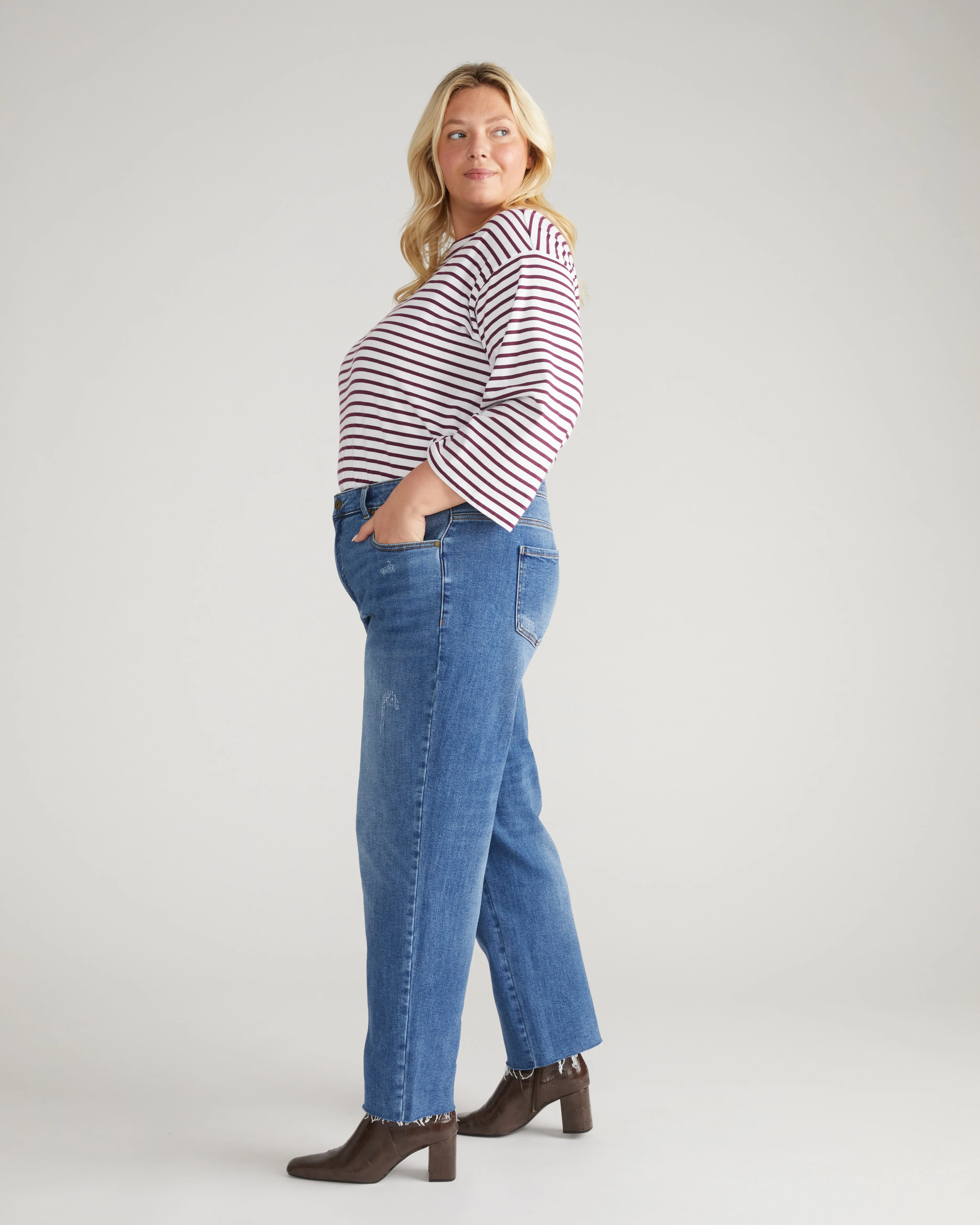 Etta High Rise Straight Leg Jeans 31 Inch - Camden Blue - Image 2