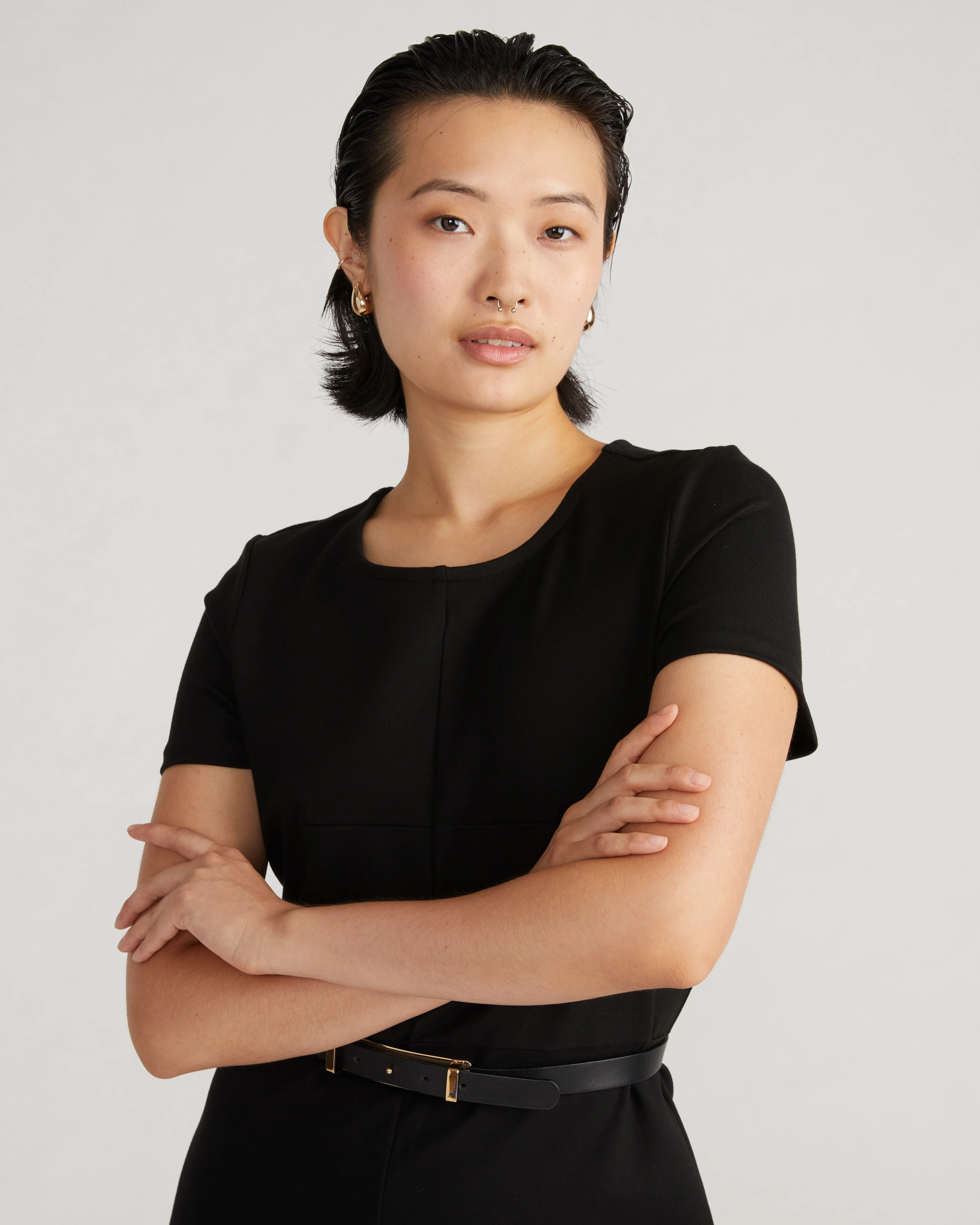 Executive Ponte Dress - Black - Image 3