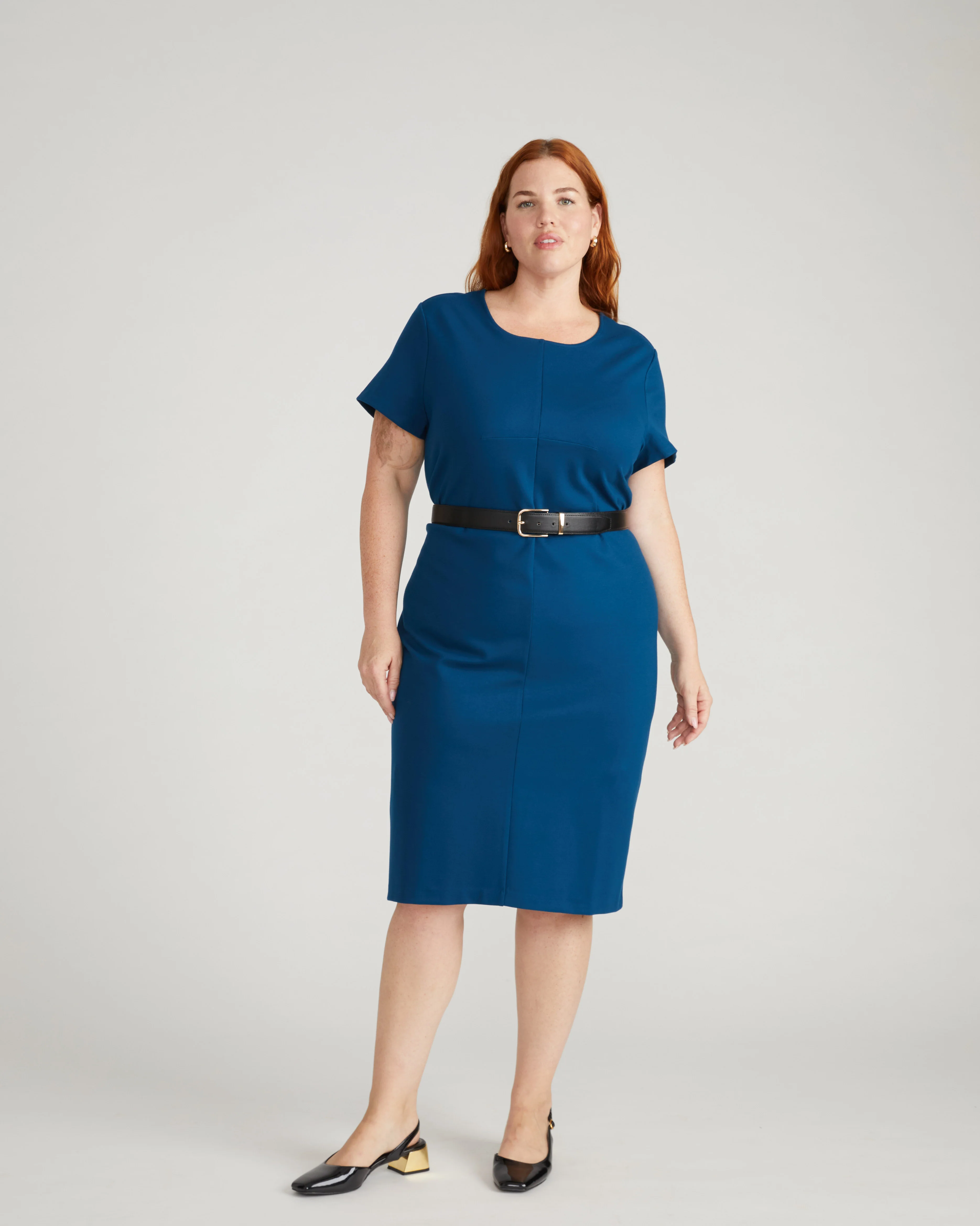 Executive Ponte Dress - Deep Teal - Image 3