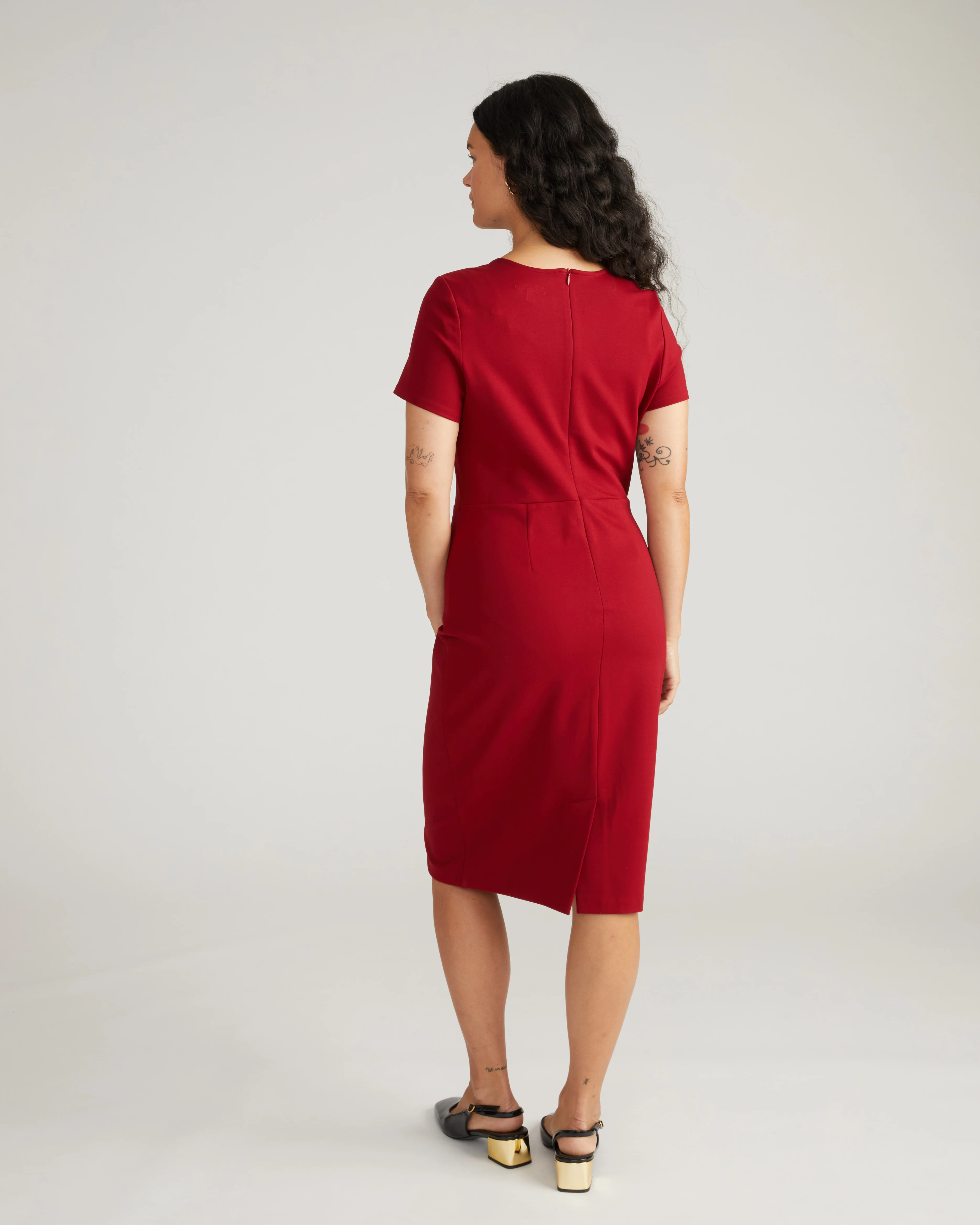 Executive Ponte Dress - Garnet - Image 3