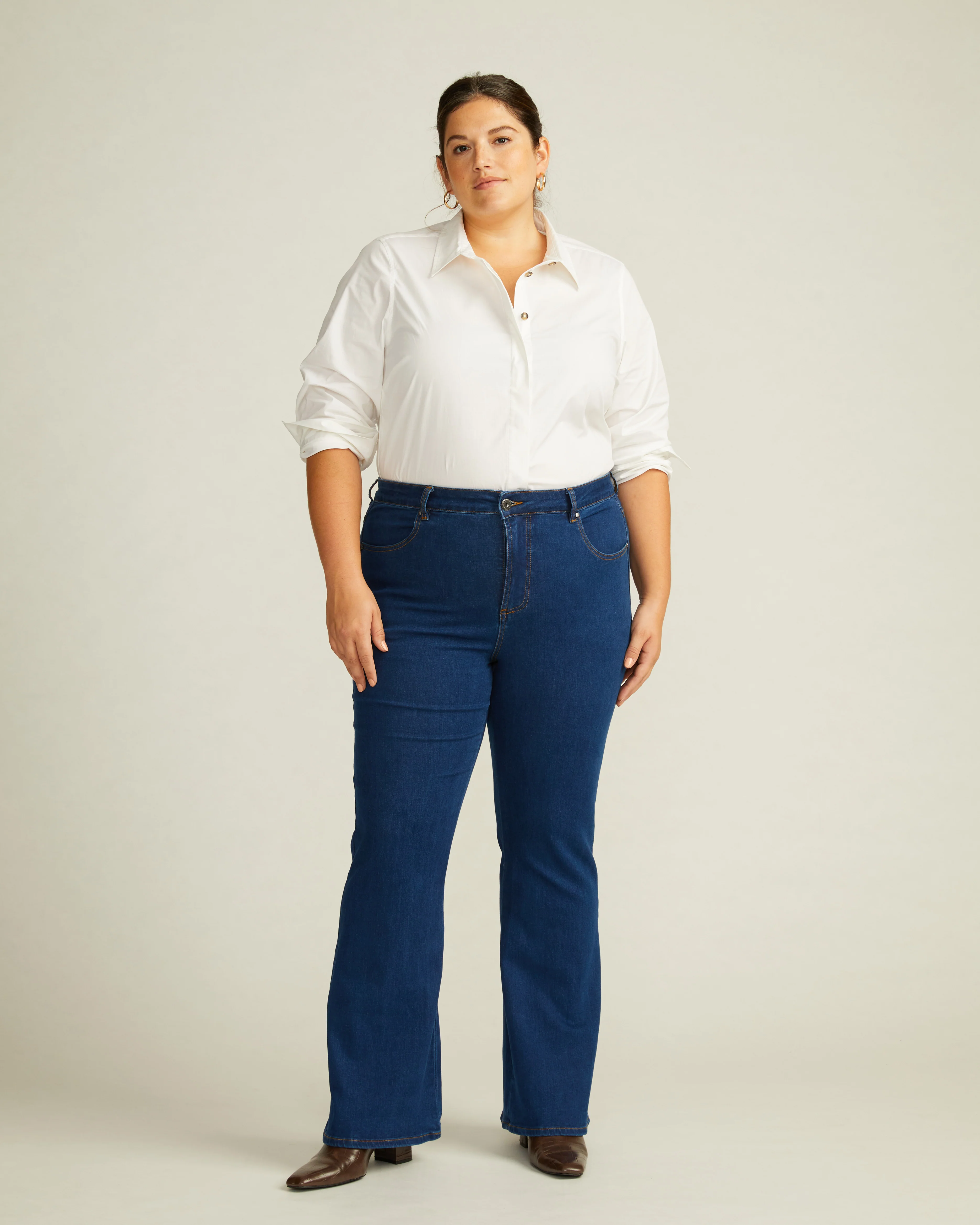 Farrah High Rise Flared Jeans - Pure Blue - Image 4