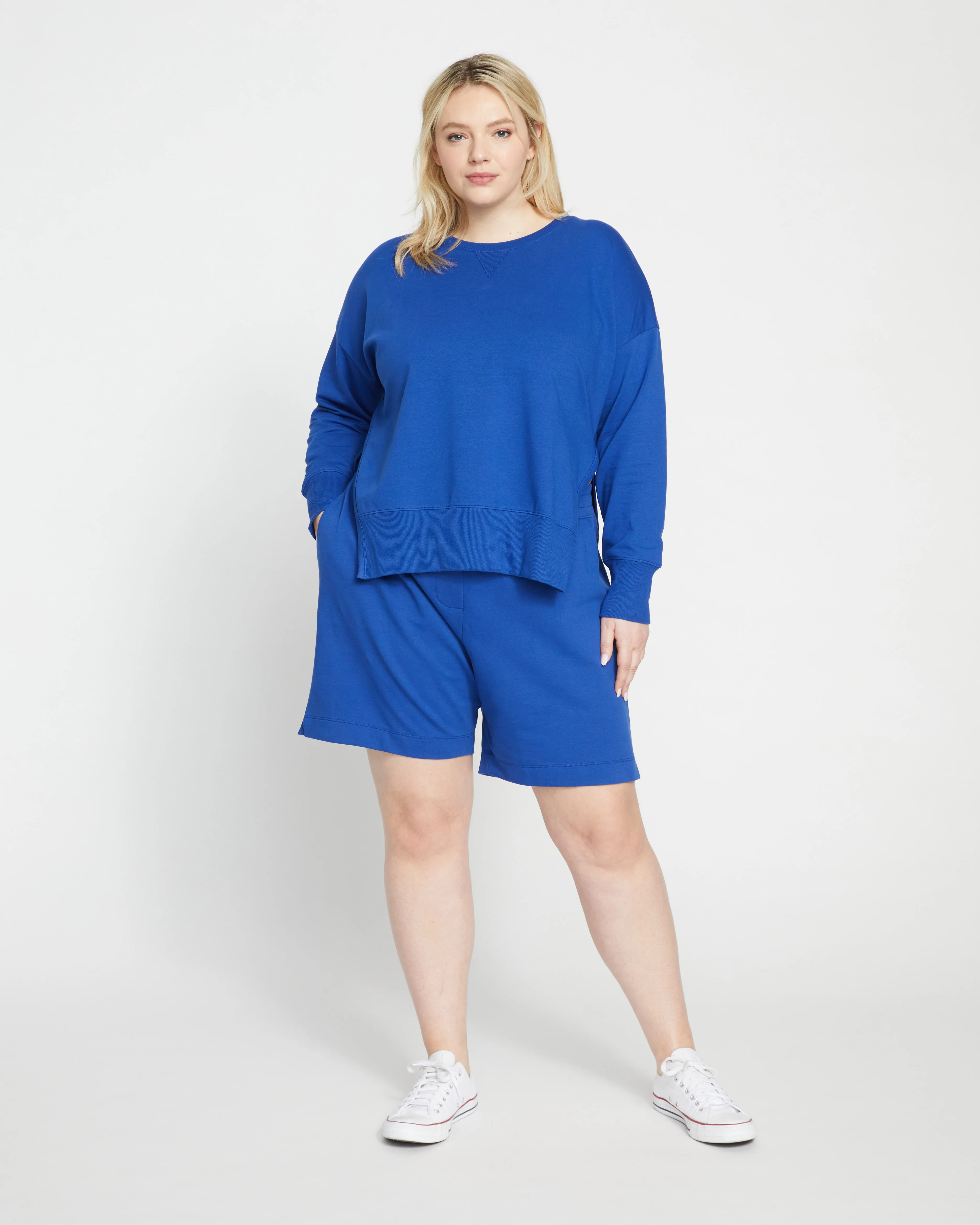 Fiona Side Slit Sweatshirt - Lapis - Image 4