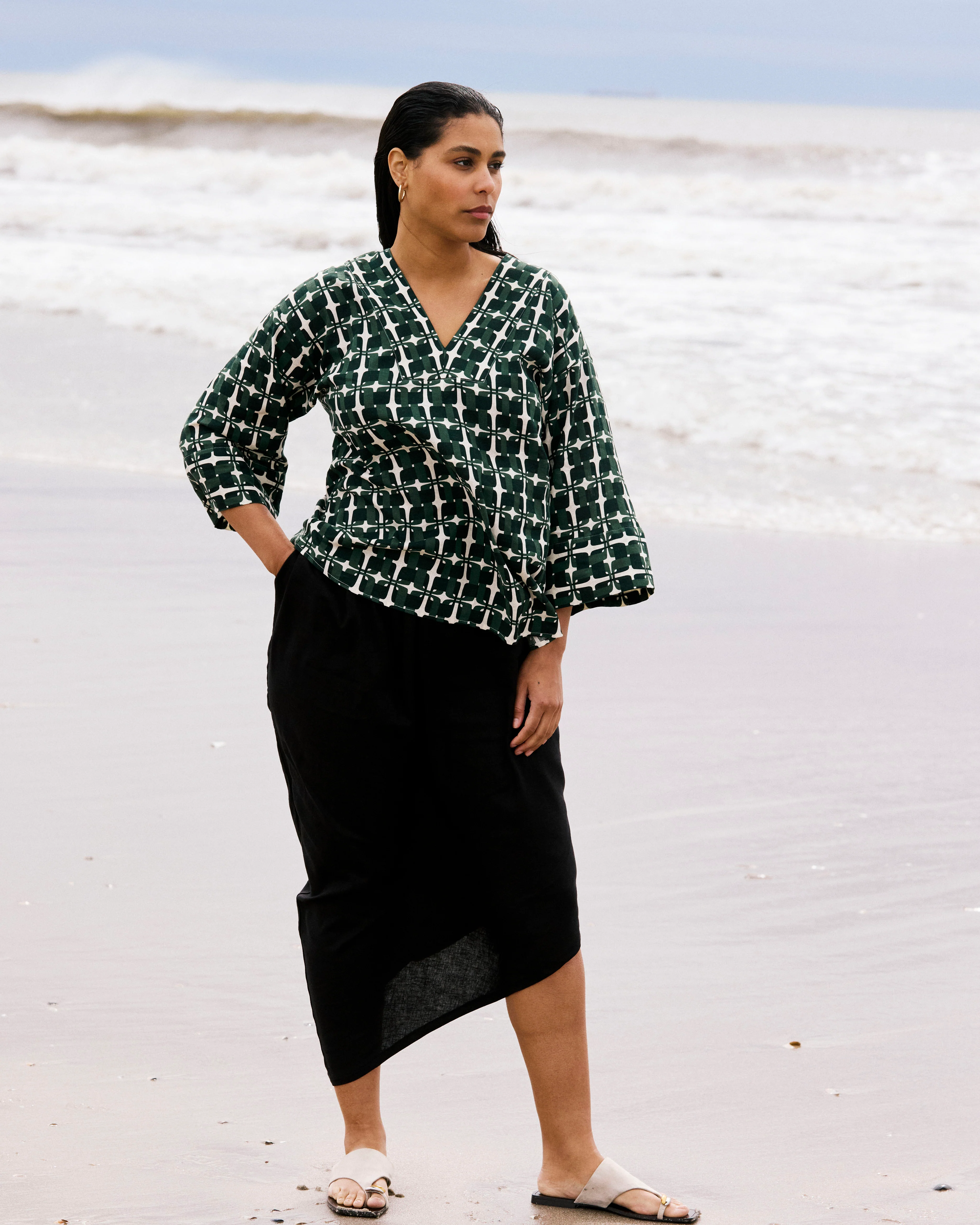 Geneva Linen Skirt - Black - Image 2