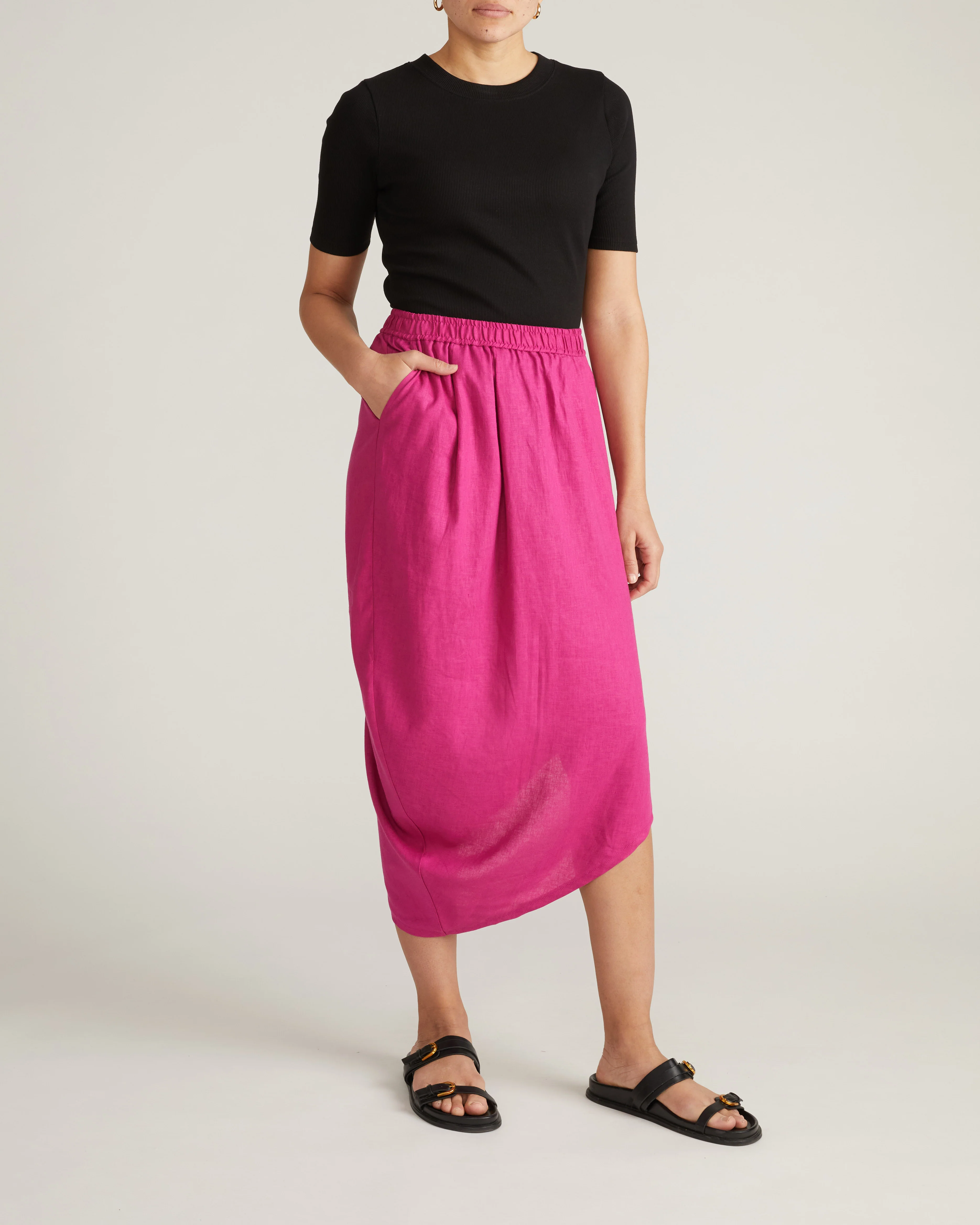 Geneva Linen Skirt - Hyper Pink - Image 7